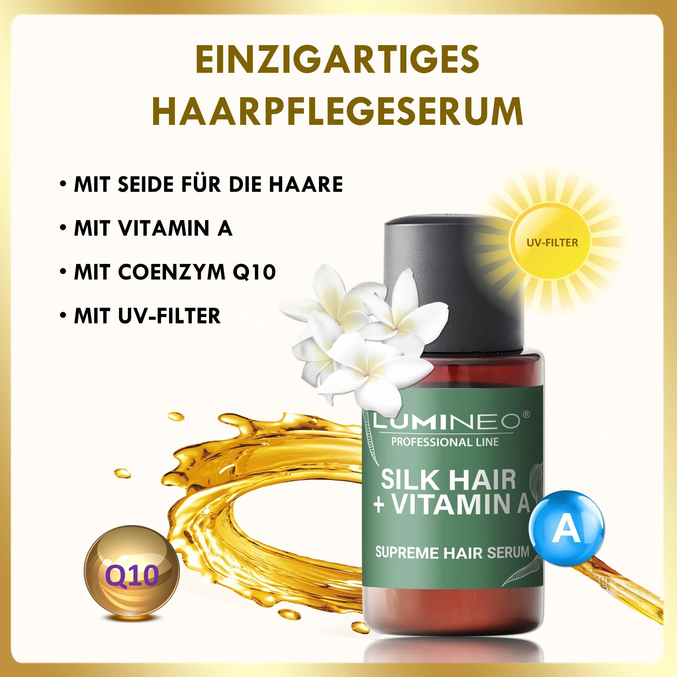Lumineo Serum do włosów – optymalne do suszarek Lumineo z dyfuzorem serum (Olejek do włosów z jedwabiu)