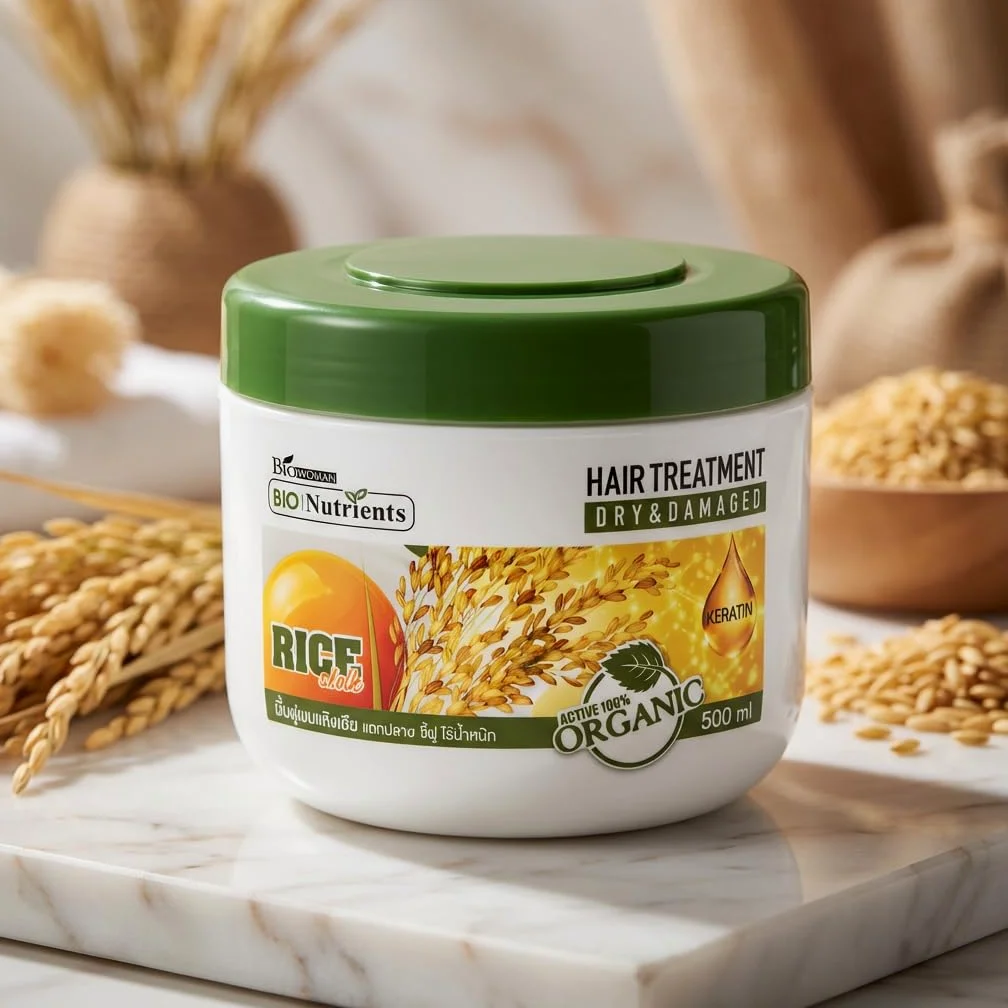 Biowoman BIO Nutrients Maska do włosów suchych i zniszczonych – Keratyna, Ryż, Żółtko jajka – 500 ml