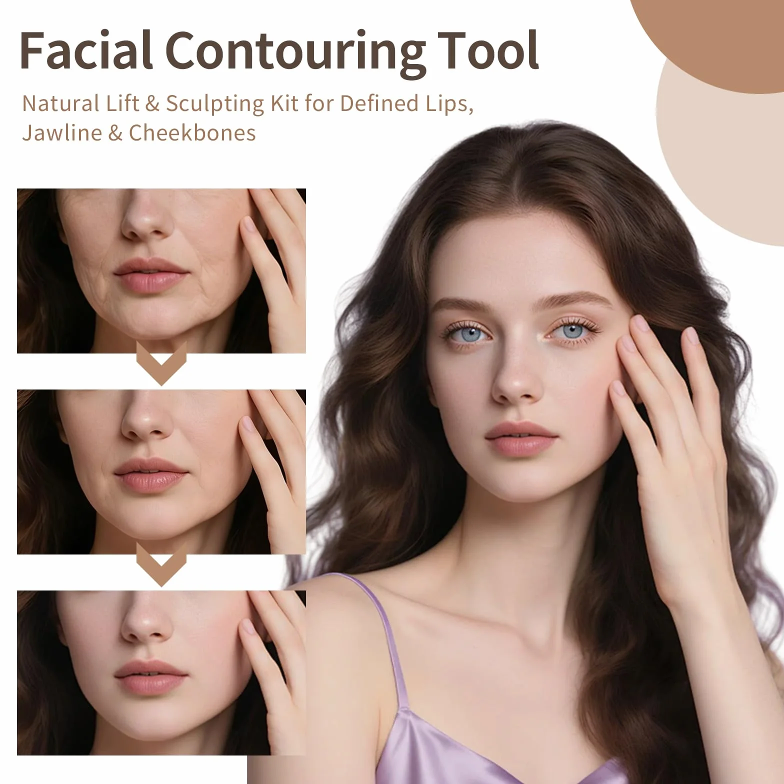 Lymphbürsten Gesicht - 4 Stück Professionelle Gesichtslymphdrainage Bürste für Straffere Haut, Tiefenreinigung und Entspannung für Unterwegs i Zuhause