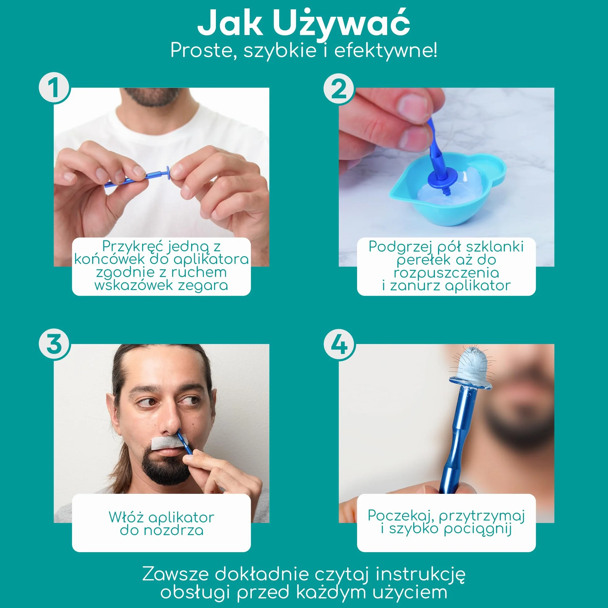 Medi Grade Zestaw do Woskowania Nosa 50g z 26 Aplikatorami i Patyczkami