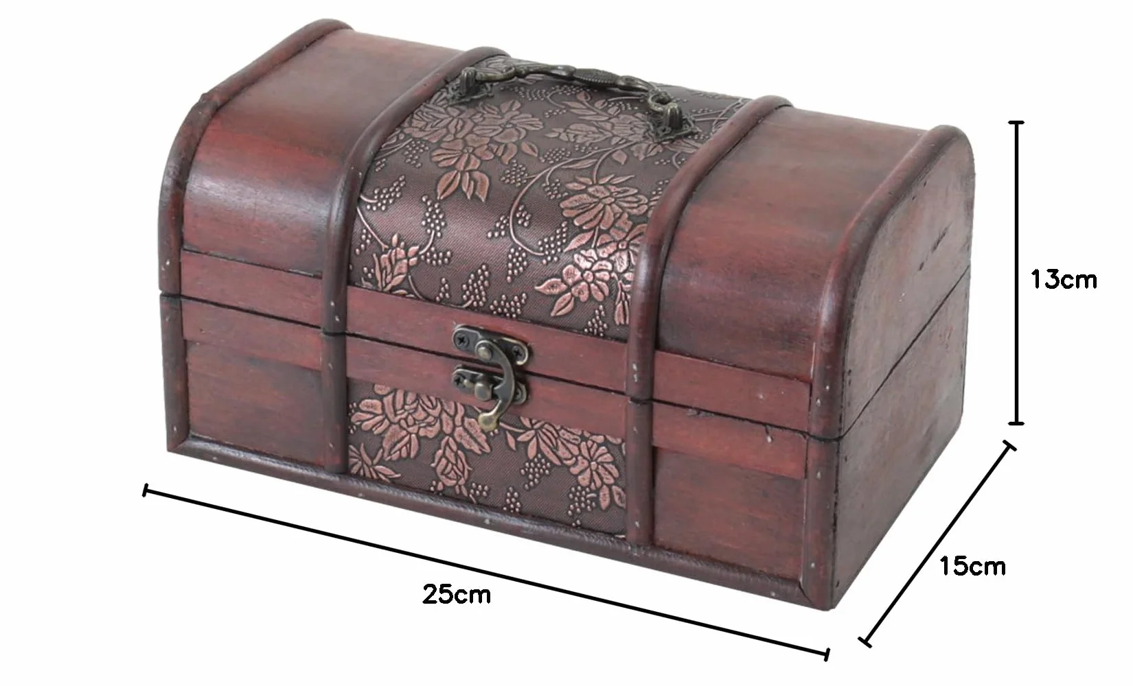 Drewniana skrzynia na skarby HMF 6411-125 25 x 15 x 13 cm