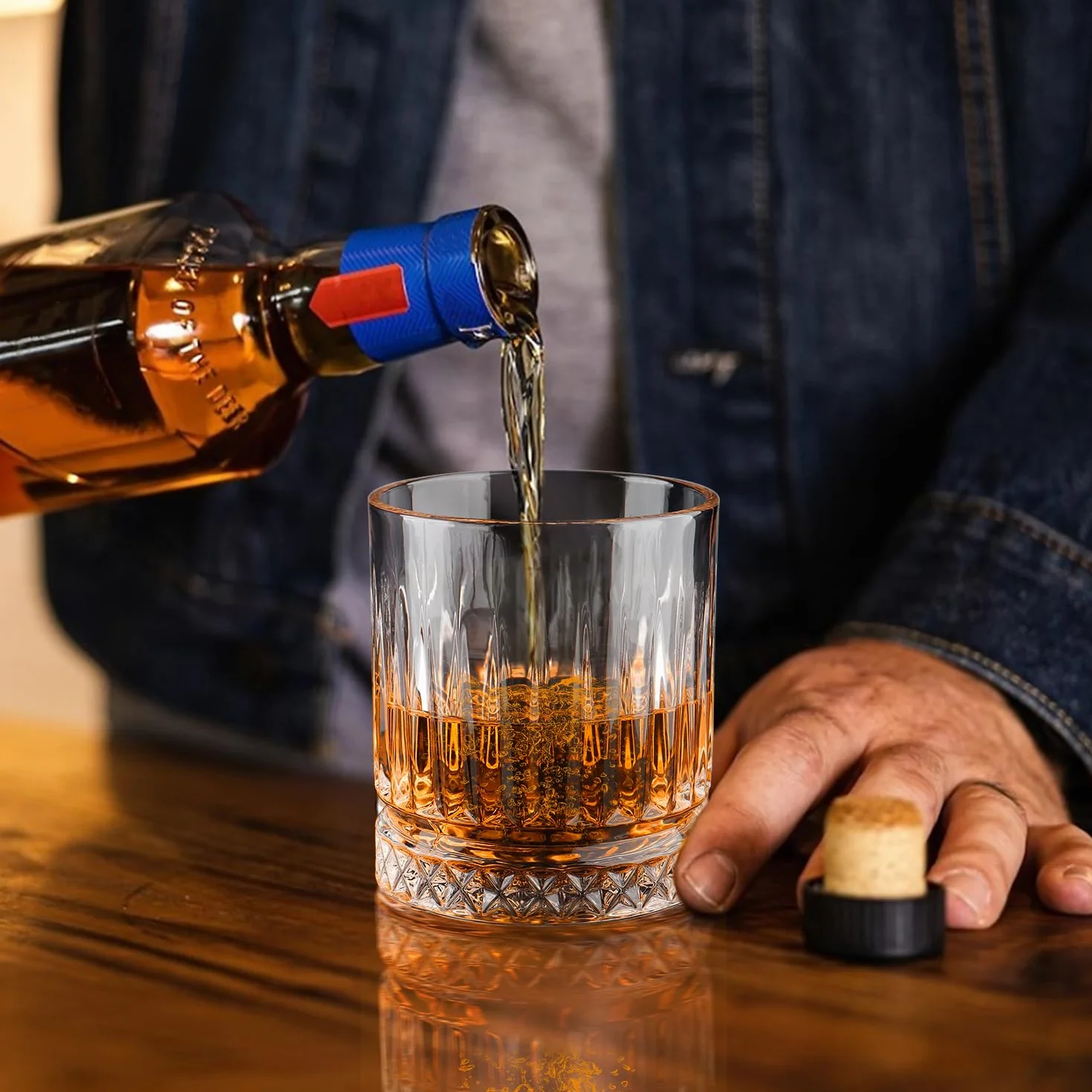 Zestaw 6 szklanek do whisky 330 ml staromodne ciężkie szkło