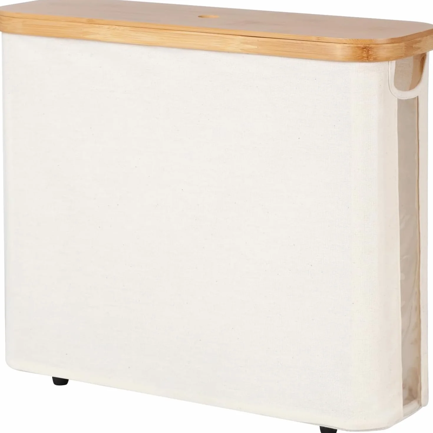 24L kosz na papier toaletowy z pokrywą wykonany z bambusa, organizer łazienkowy do przechowywania papieru toaletowego, pojemnik na 12 rolek papieru toaletowego 45 x 15 x 35 cm (beżowa)
