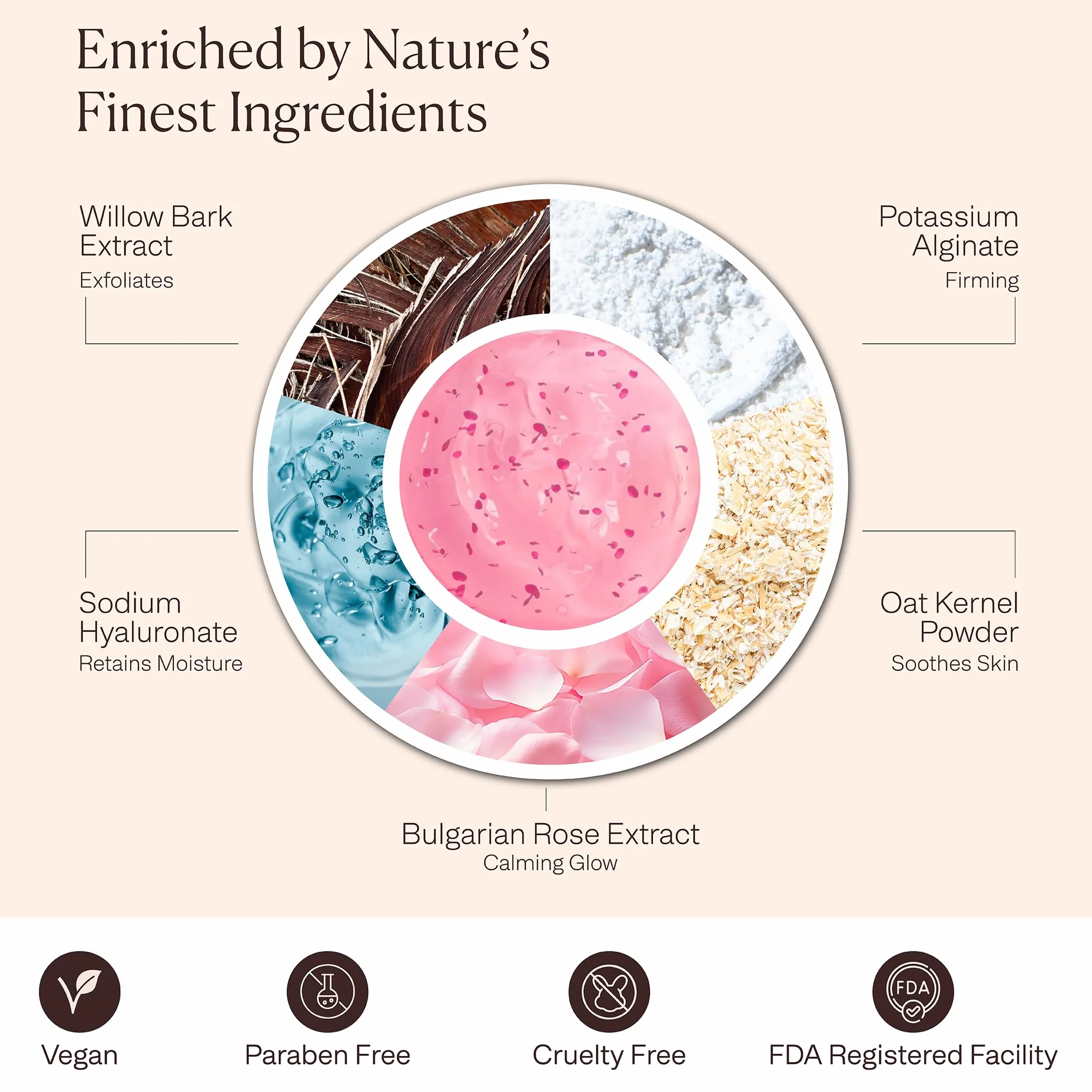 VogueNow Jelly Face Mask - bułgarska maska z galaretką różaną z bezpłatnym wałkiem jadeitowym i szpatułką profesjonalne maski galaretki wajacial galaretka w proszku 23 Fl Oz słoik maska na twarz