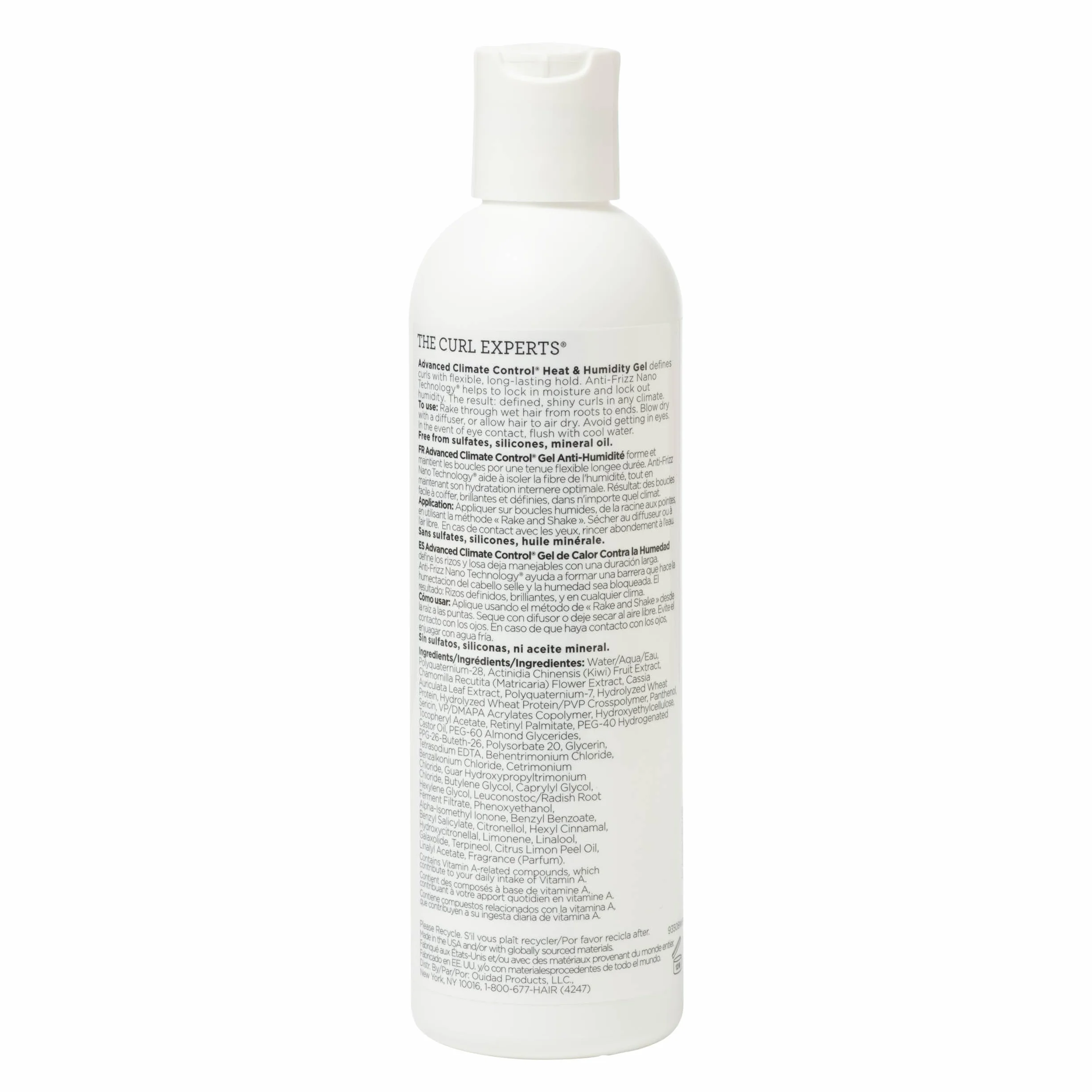 Ouidad Advanced Climate Control żel do utrzymywania ciepła i wilgotności elastyczny chwyt zdefiniuj loki przeciw puszeniu się, 250 ml