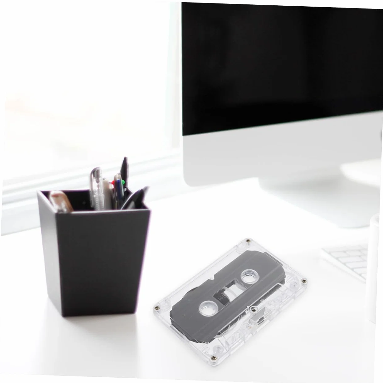 OSALADI 16kawałki Sztuk Pustych Taśm Audio Minutowych Nagrywalne Kasety Przezroczystym Etui Do Retro Stylu Do Przechowywania Muzyki i Materiałów Edukacyjnych