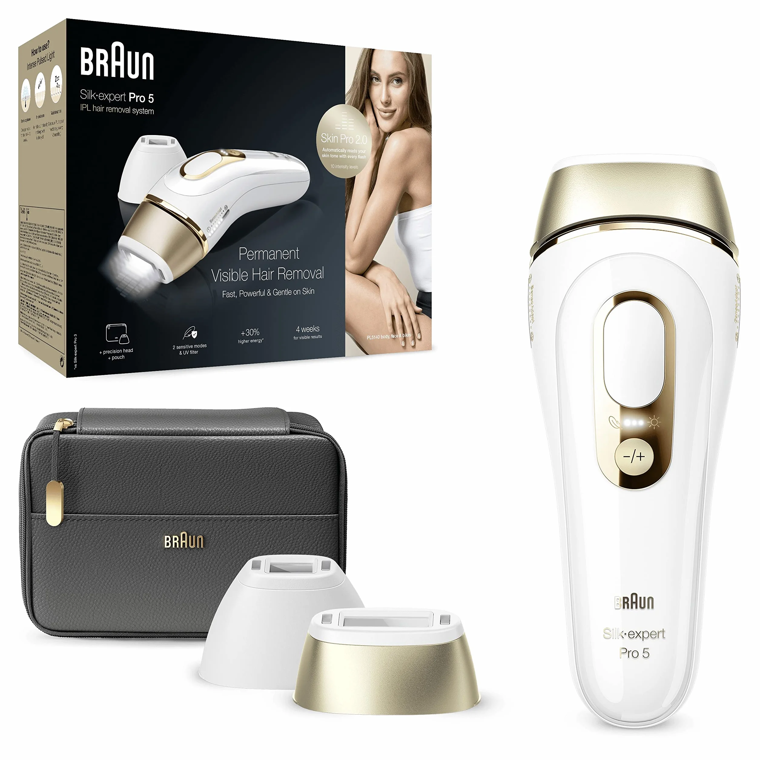 Braun Silk-expert Pro 5 PL5140 IPL Pulsujące Światło W Domu, Osłonka, 2 głowice