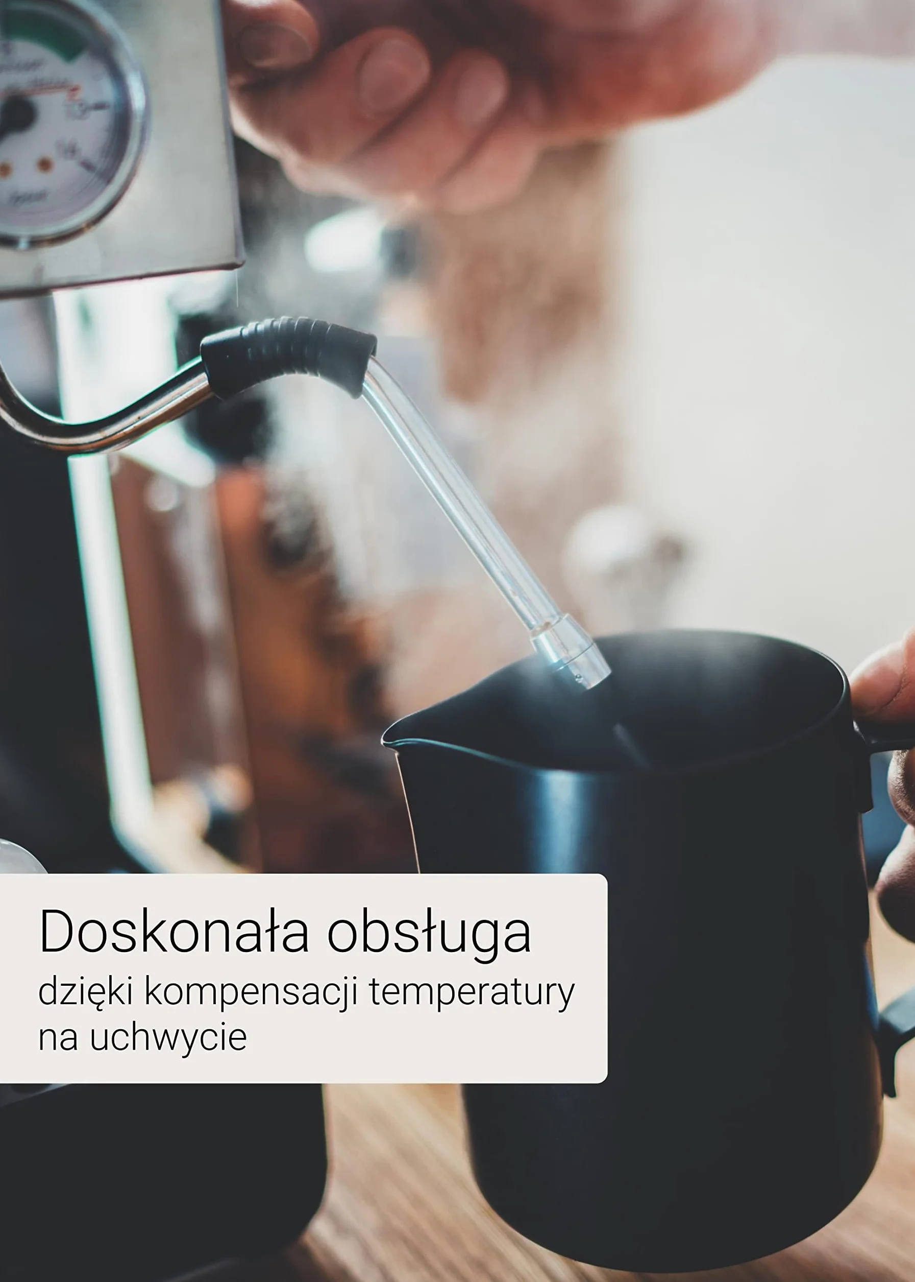 Lambda Coffee Barista dzbanek do espresso ze stali nierdzewnej 150 ml srebrny
