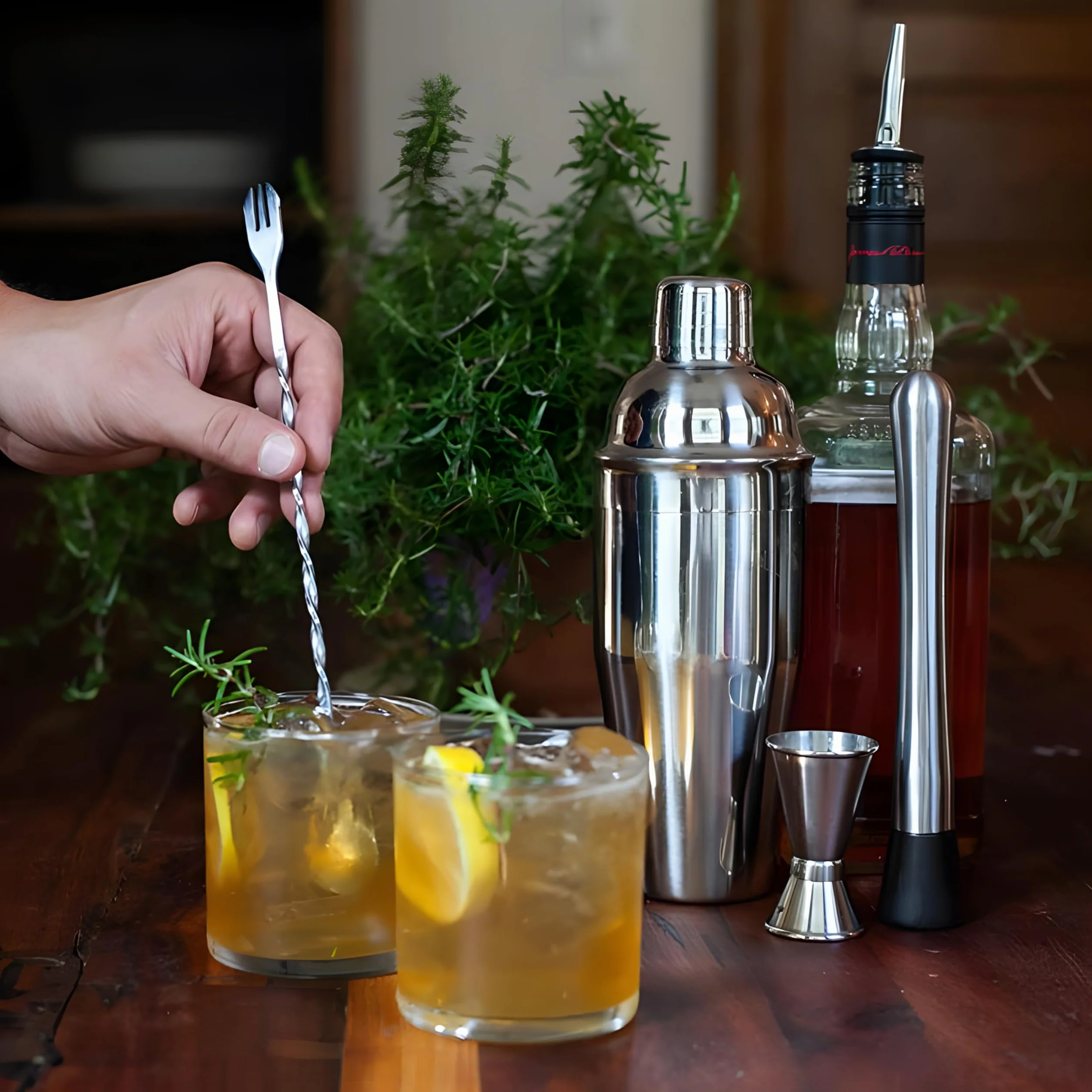 Retoo Zestaw do koktajli, shaker do koktajli, zestaw barowy ze stali nierdzewnej, 750 ml, 6-częściowy zestaw do shaker ze stali nierdzewnej, profesjonalny zestaw do mieszania koktajli, zestaw barowy