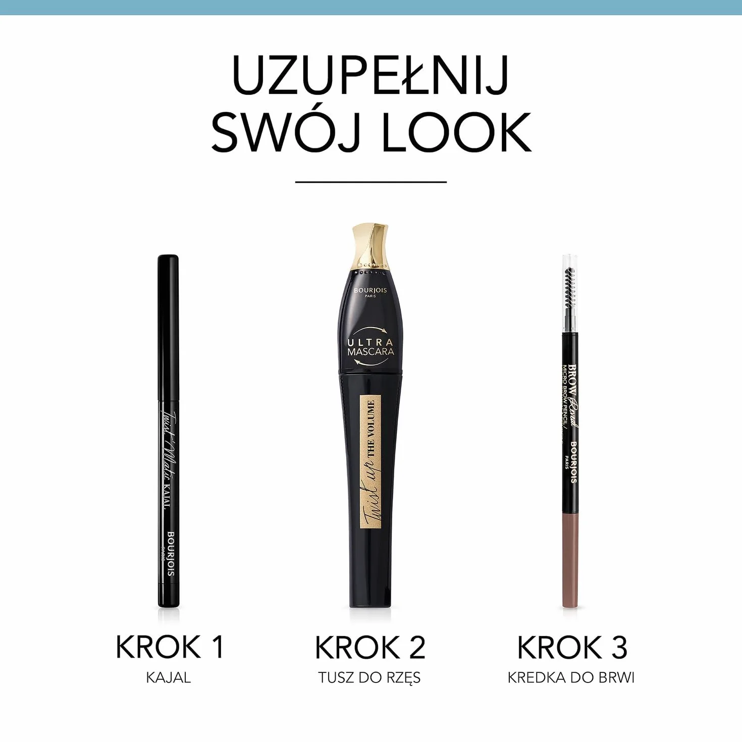 Bourjois Twist’Matic Kajal kredka automatyczna do oczu, wodoodporna kredka do oczu z temperówką, nr 01 - Char’Kohl