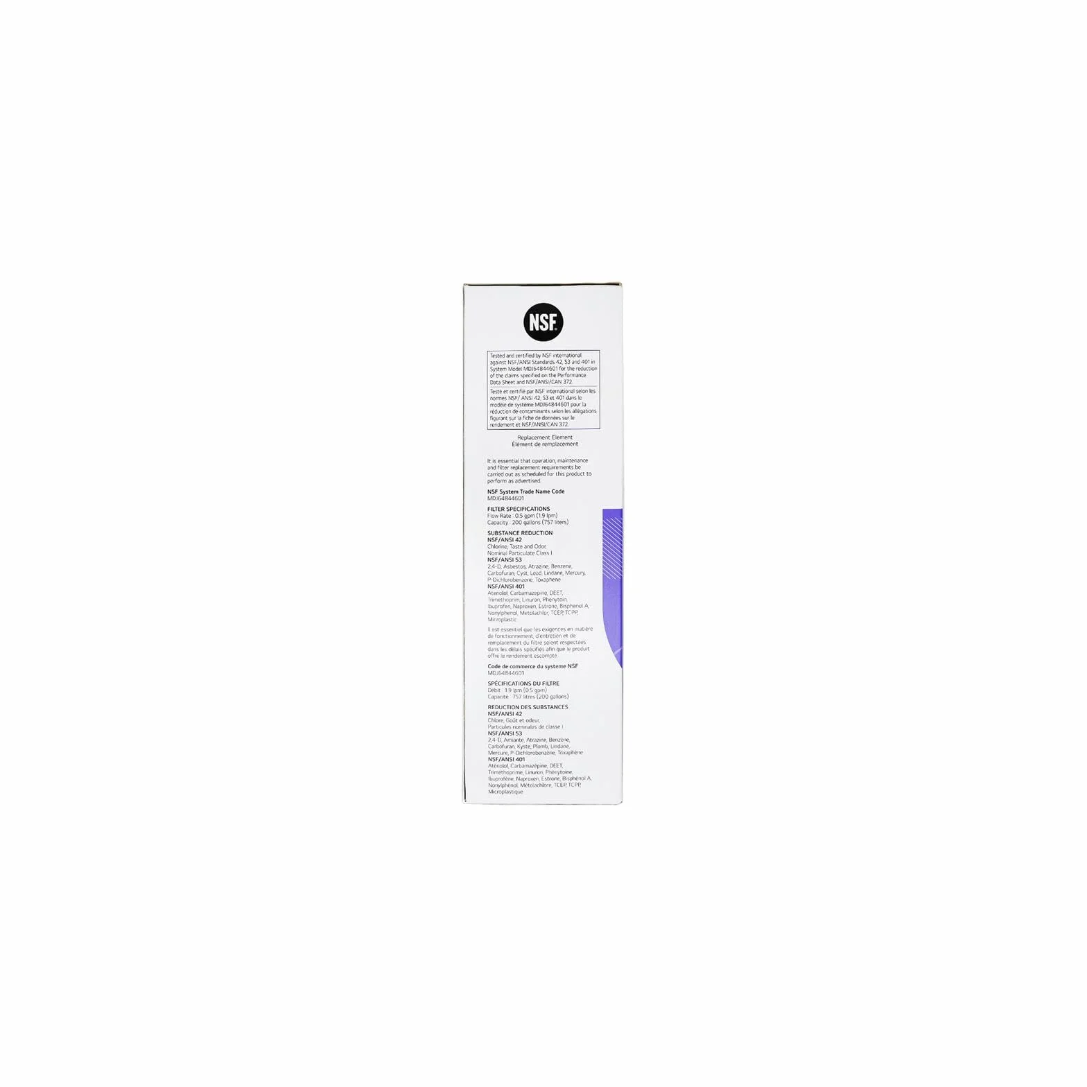 LG LT1000P - zamiennik filtra wody do lodówki o pojemności 6 miesięcy/200 galonów (NSF42, NSF53 i NSF401*) ADQ74793501, ADQ75795105 lub AGF80300704