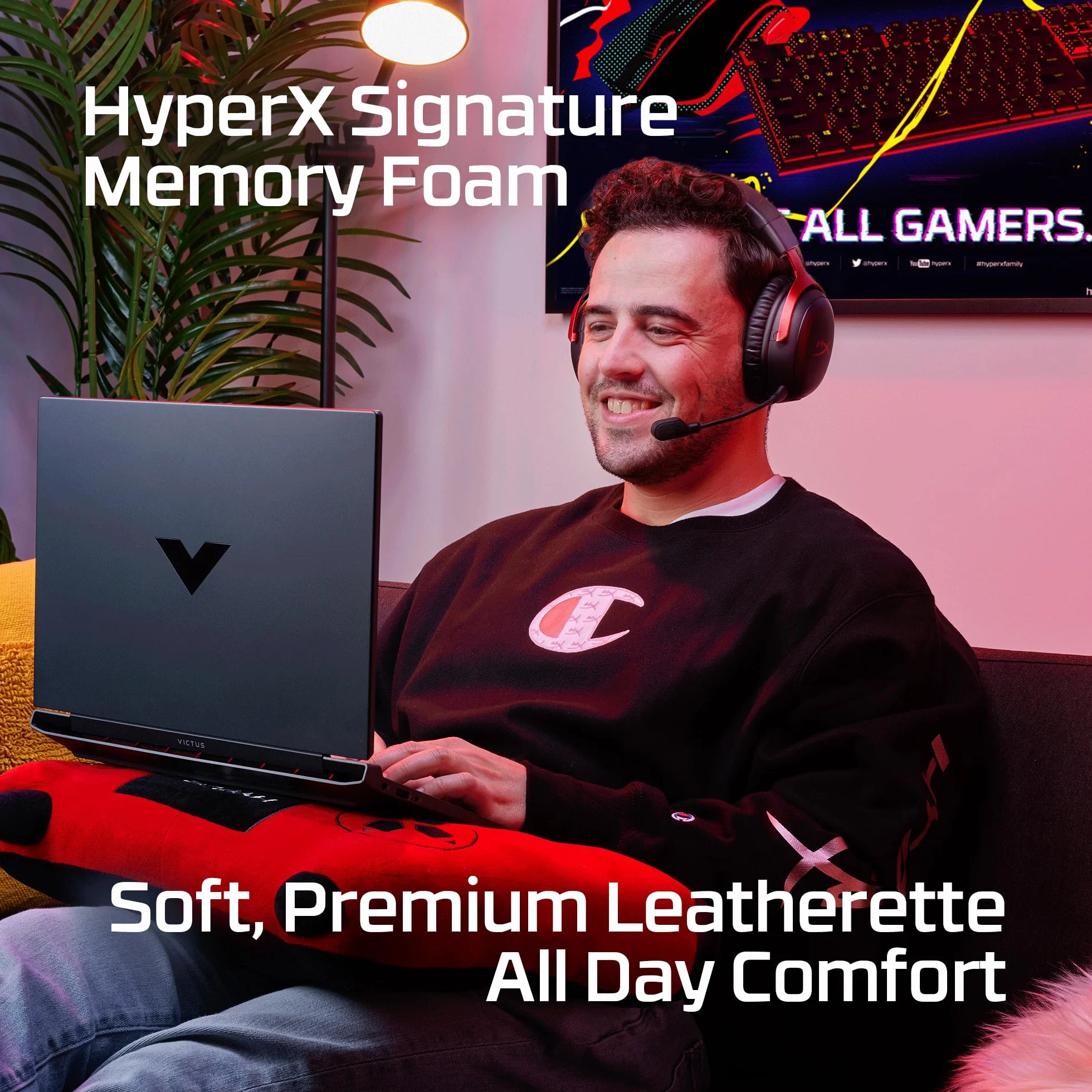 HyperX Cloud III Wireless – zestaw słuchawkowy gamingowy do PC, PS5, PS4, do 120 godzin baterii, 2,4 GHz, sterownik kątowy 53 mm, pianka memory, wytrzymała rama, mikrofon 10 mm, czarno-czerwony