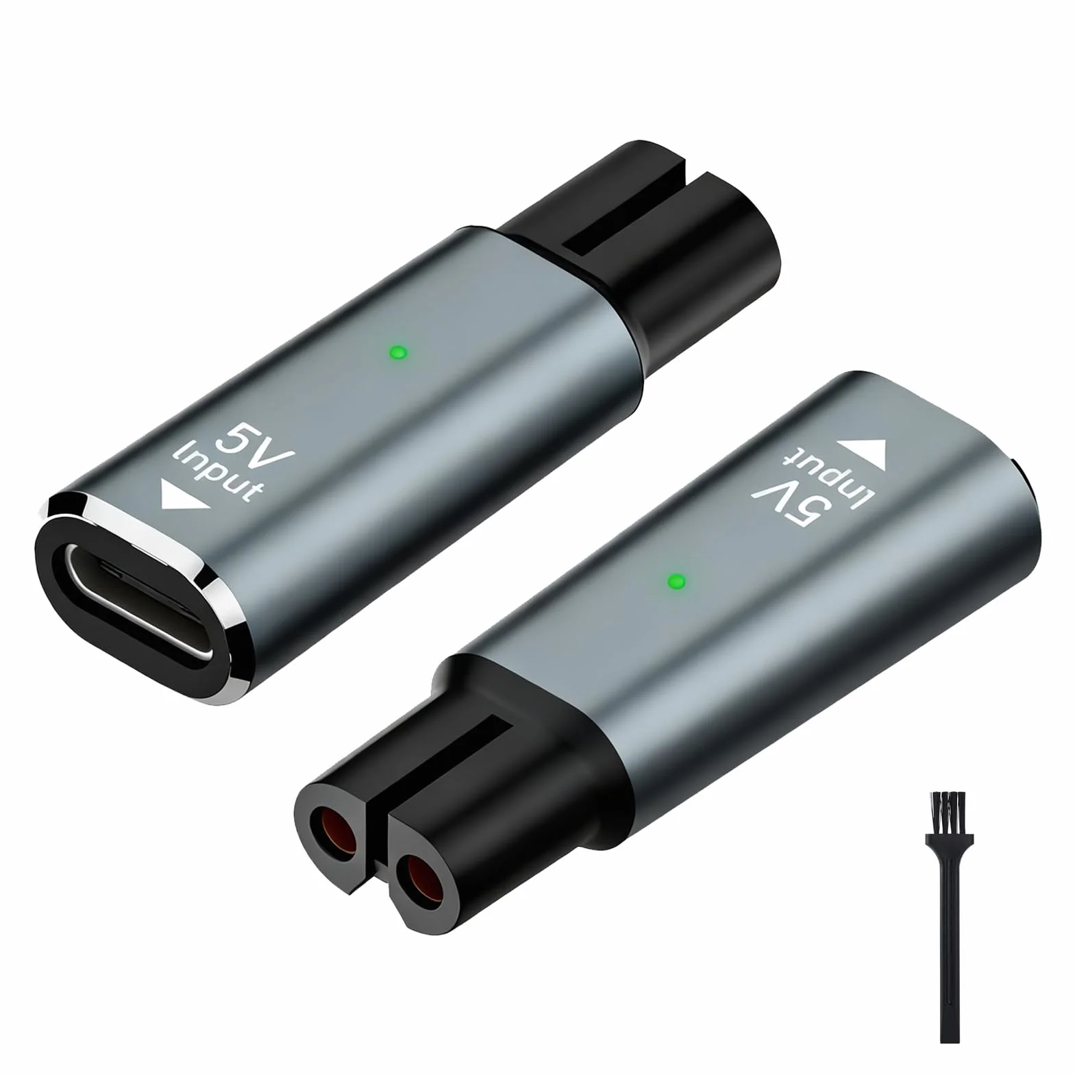 2 x adapter ładowarki 5 V, 1,5 A, USB C, kompatybilny z golarką Philips QP2734, QP2724, QP2834, QP4631, MG7930, MG7950, MG9530, maszynka do golenia, konwerter ładowania USB C
