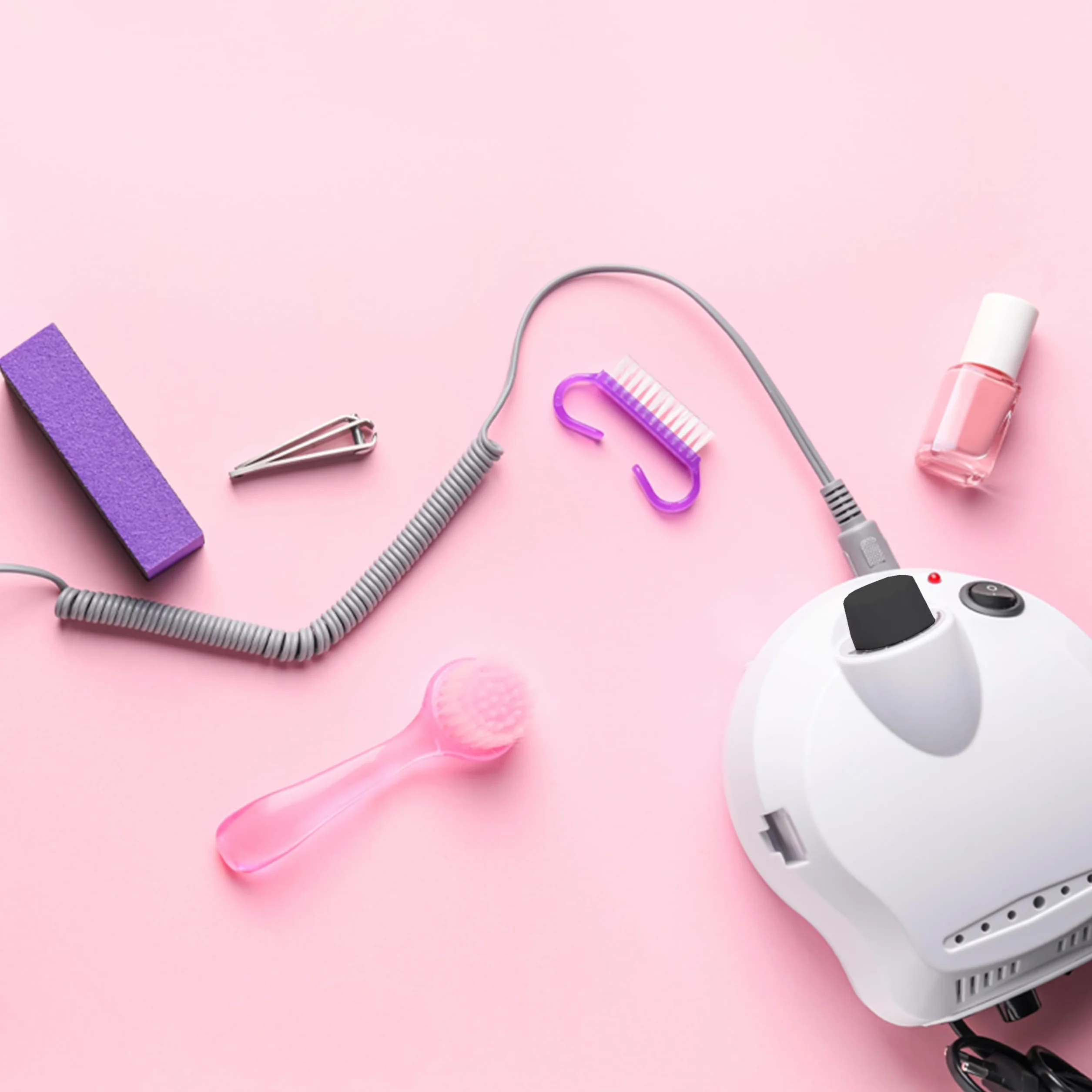 Retoo Elektryczna frezarka paznokci 45 000 obr./min, 65 W, zestaw 48 bitów, szlifierka żelowa, akrylowa, manicure, pedicure, pedał, zmiana kierunku