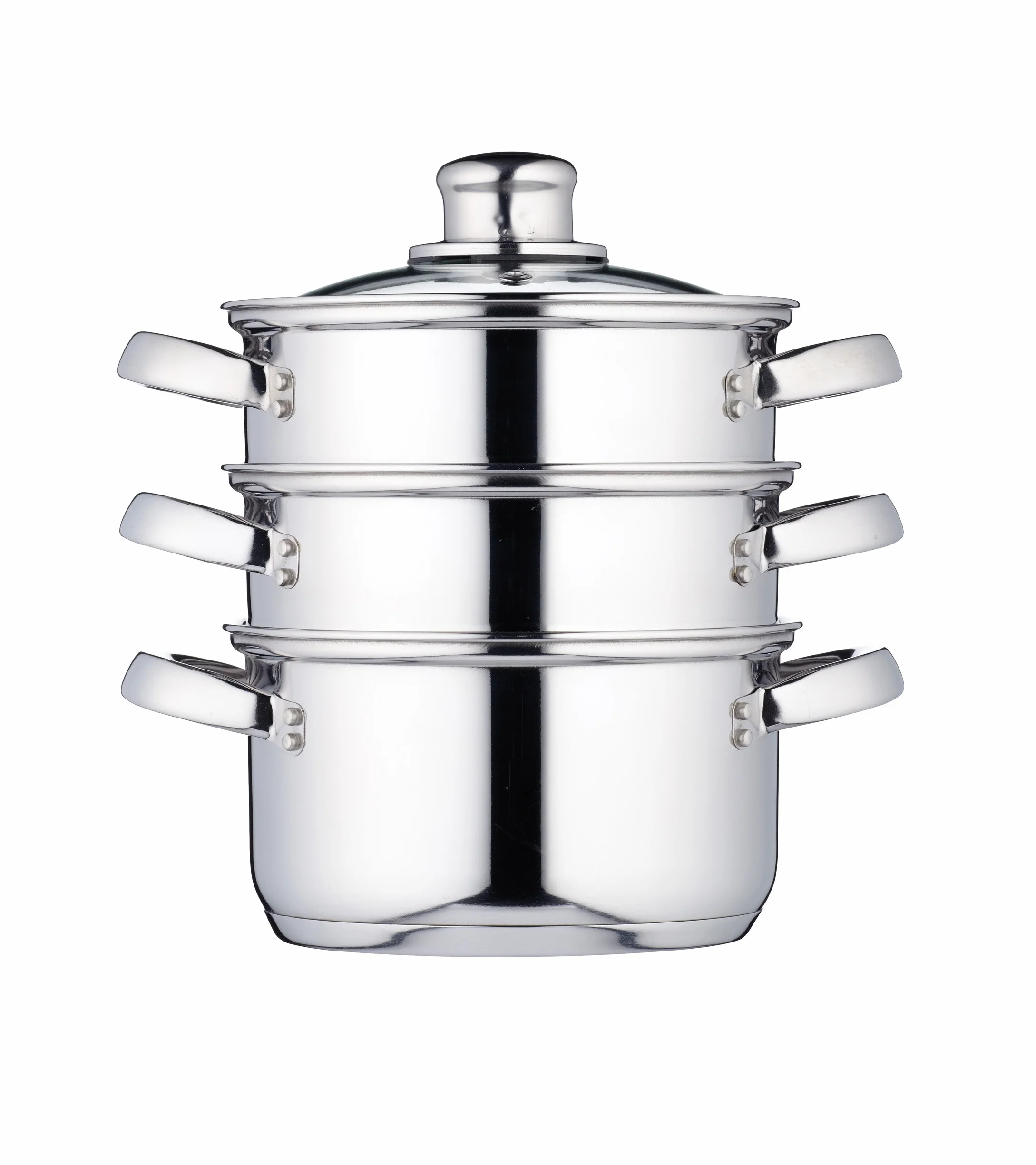 KitchenCraft Zestaw 3 garnków ze stali nierdzewnej 16 cm, 3-stopniowy, z zabezpieczeniem indukcyjnym