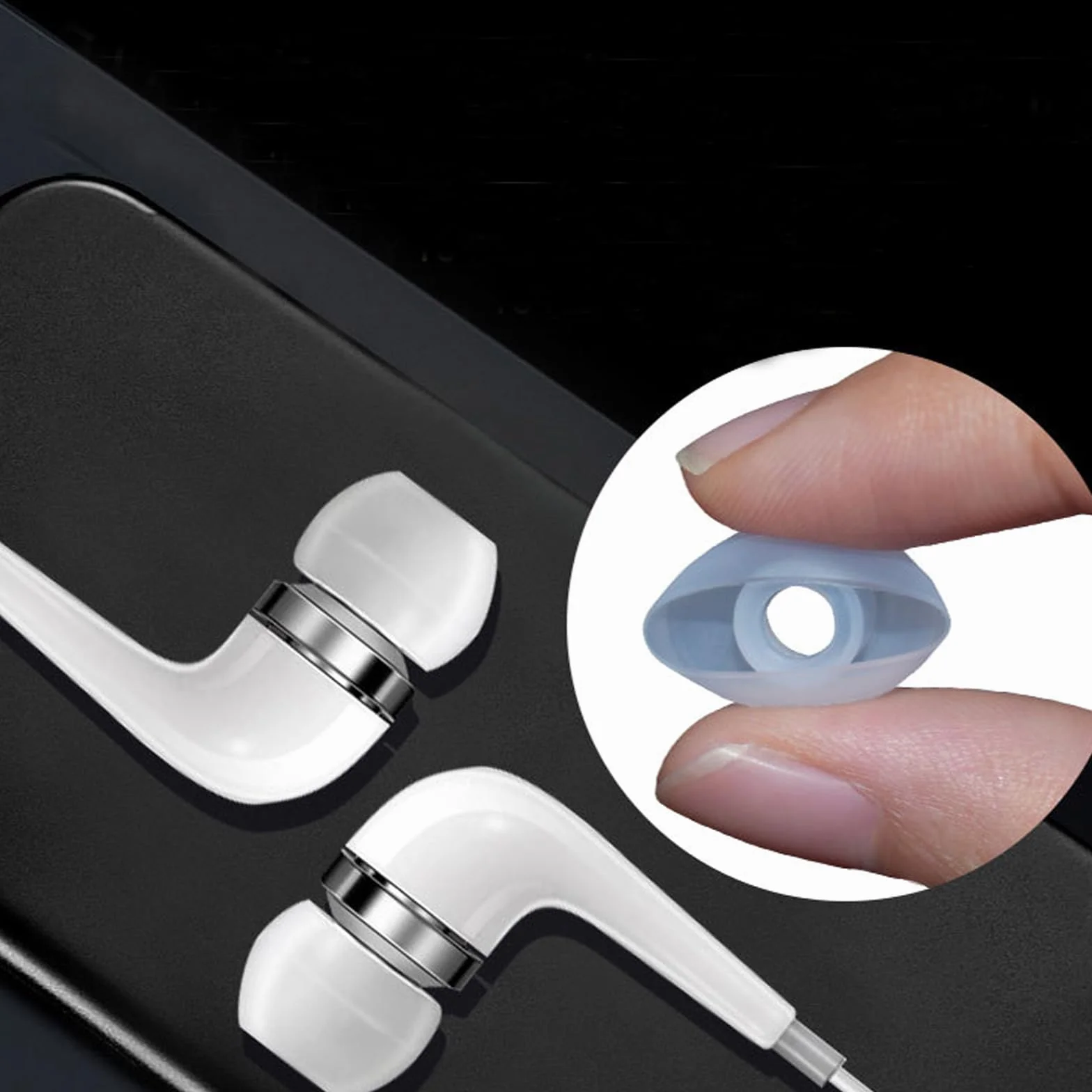 Gumki do słuchawek, 36 szt. miękkich i wygodnych nauszników Bluetooth, kompatybilne z większością słuchawek dousznych, otwór wewnętrzny 4,5 mm-6 mm, kolor czarny