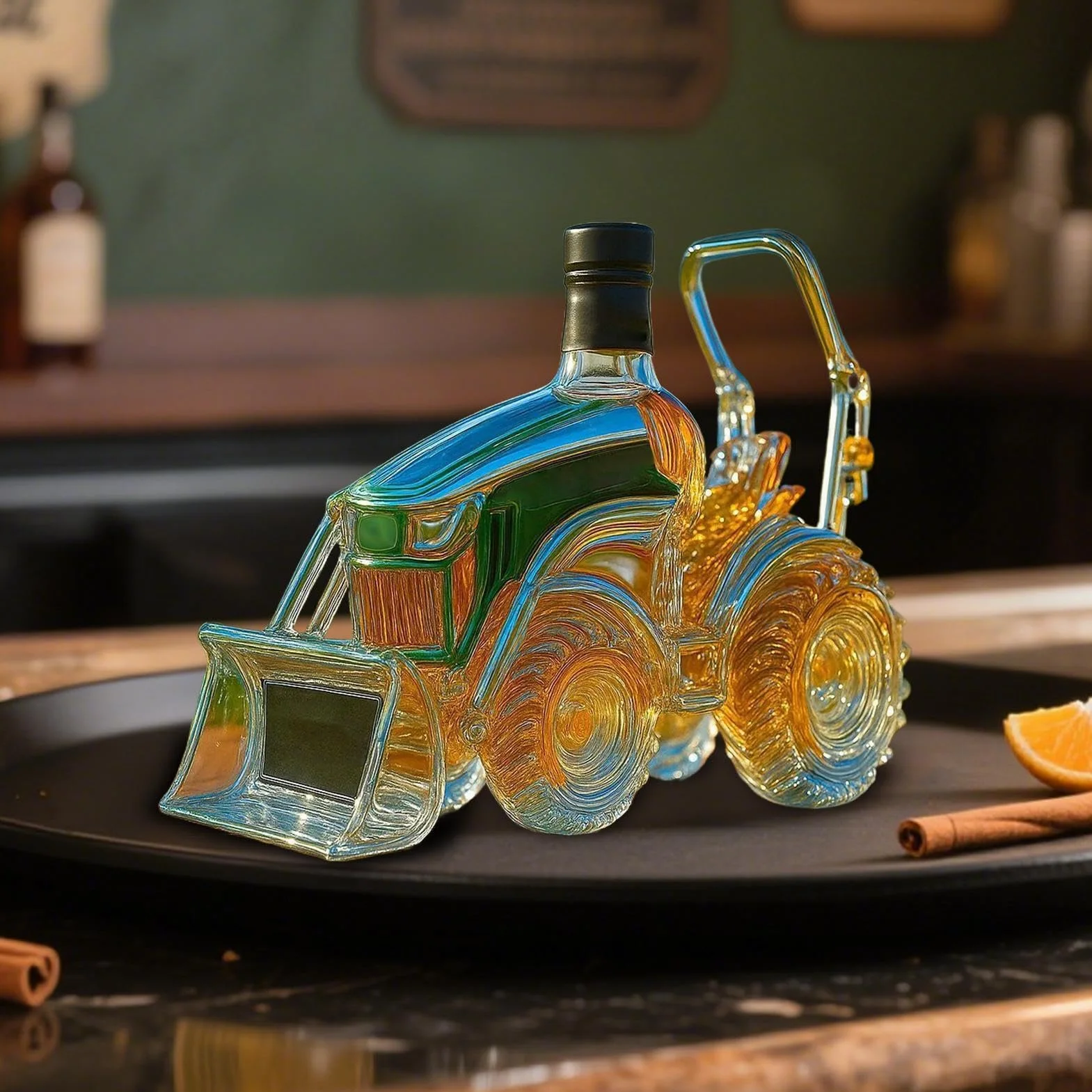 Szklana karafka 3D do traktora, wina, whisky dla miłośników