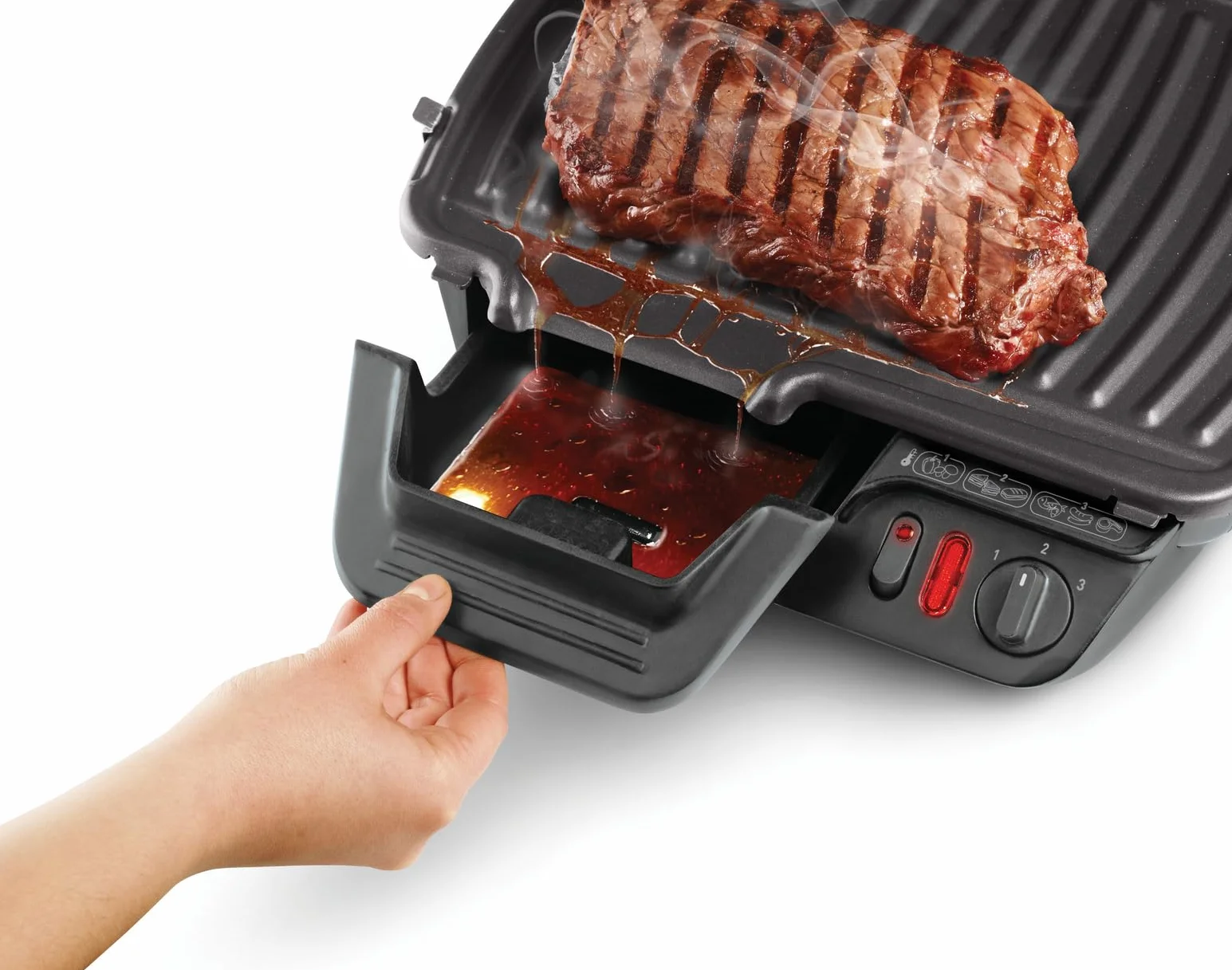 TEFAL GC3050 Ultra Compact Classic Grill Elektryczny, regulowany termostat, nieprzywierająca powłoka, srebrny