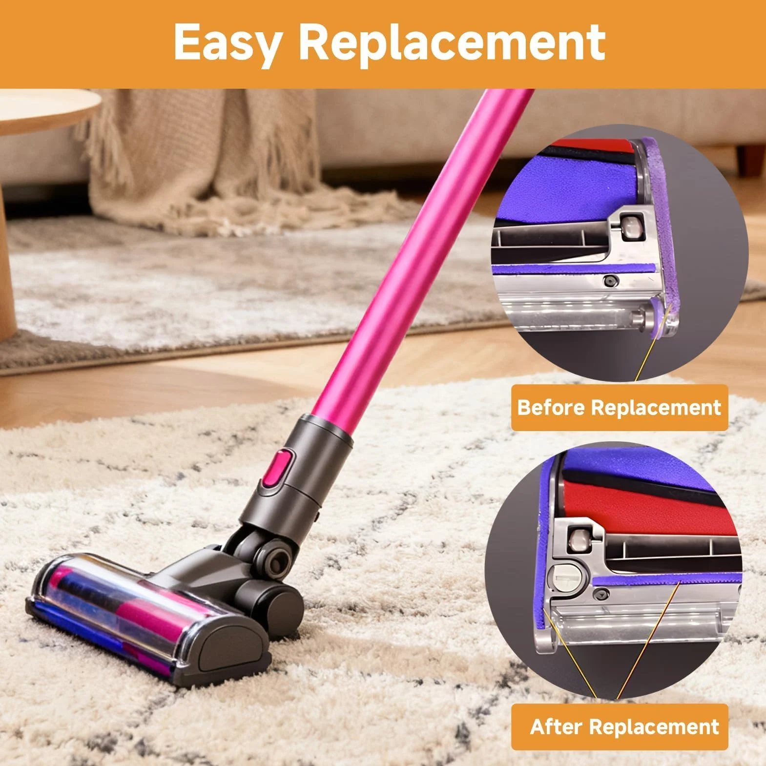 Dyson V6 V7 V8 V10 V11 miękkie pluszowe paski do odkurzacza