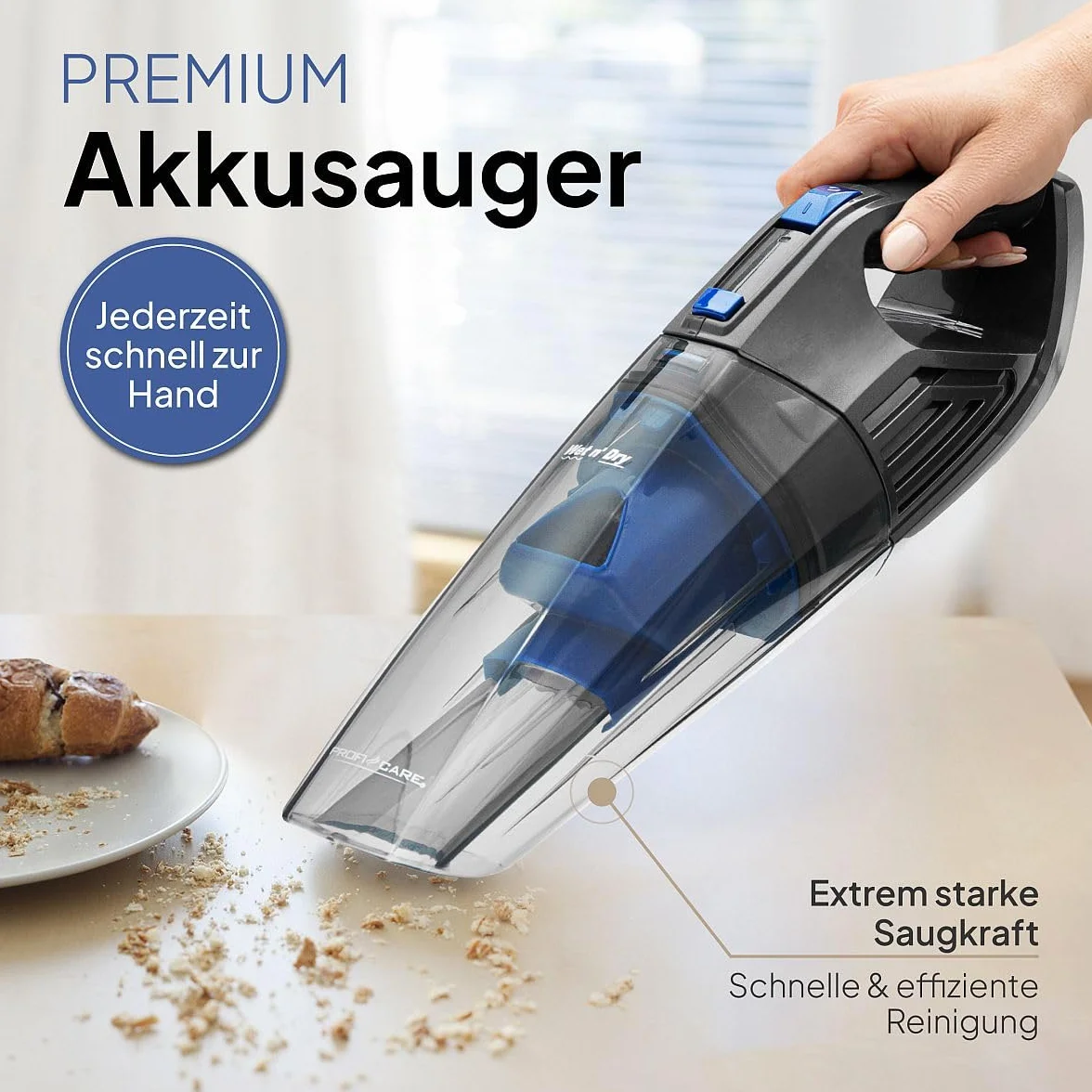 Proficare Wet N' Dry Odkurzacz Ręczny 2640W 14.8V Niebieski