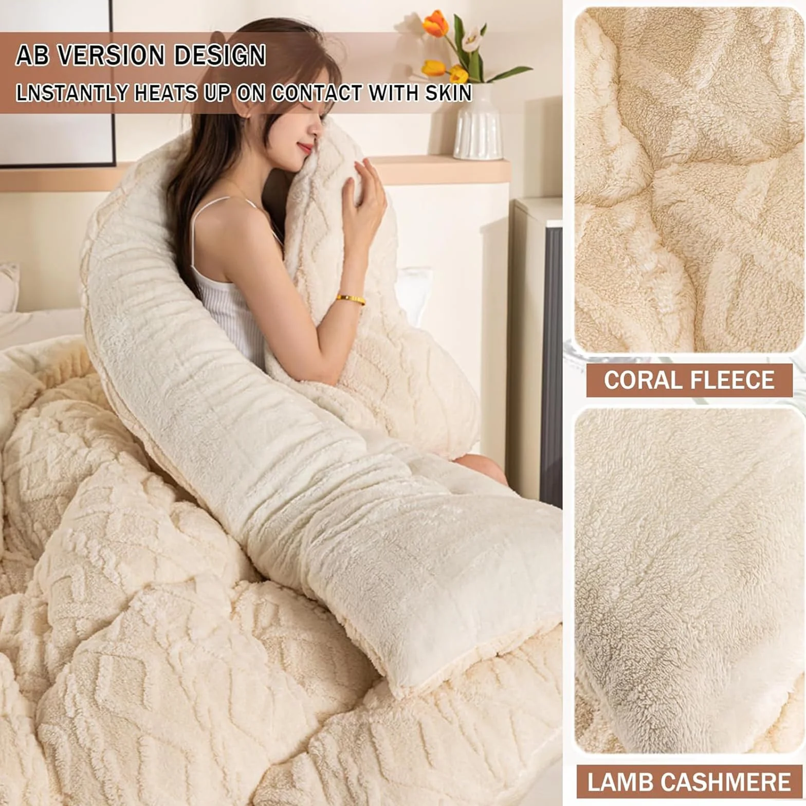 Koc zimowy z hibiskusa 150x200cm 3kg Beige