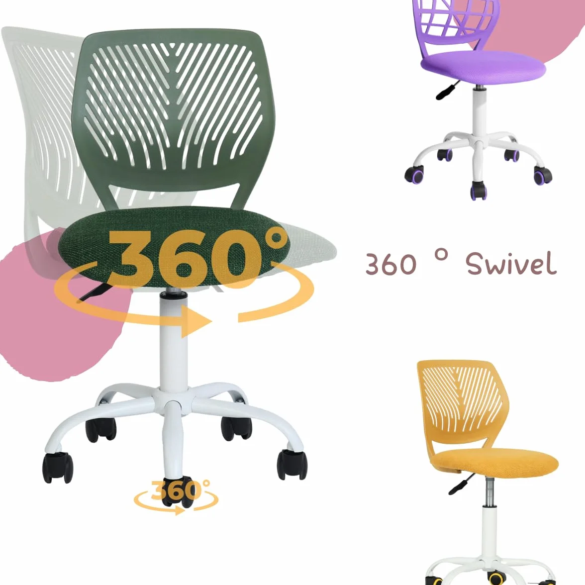 FurnitureR Krzesło biurowe obrotowe regulowane z podłokietnikami szare