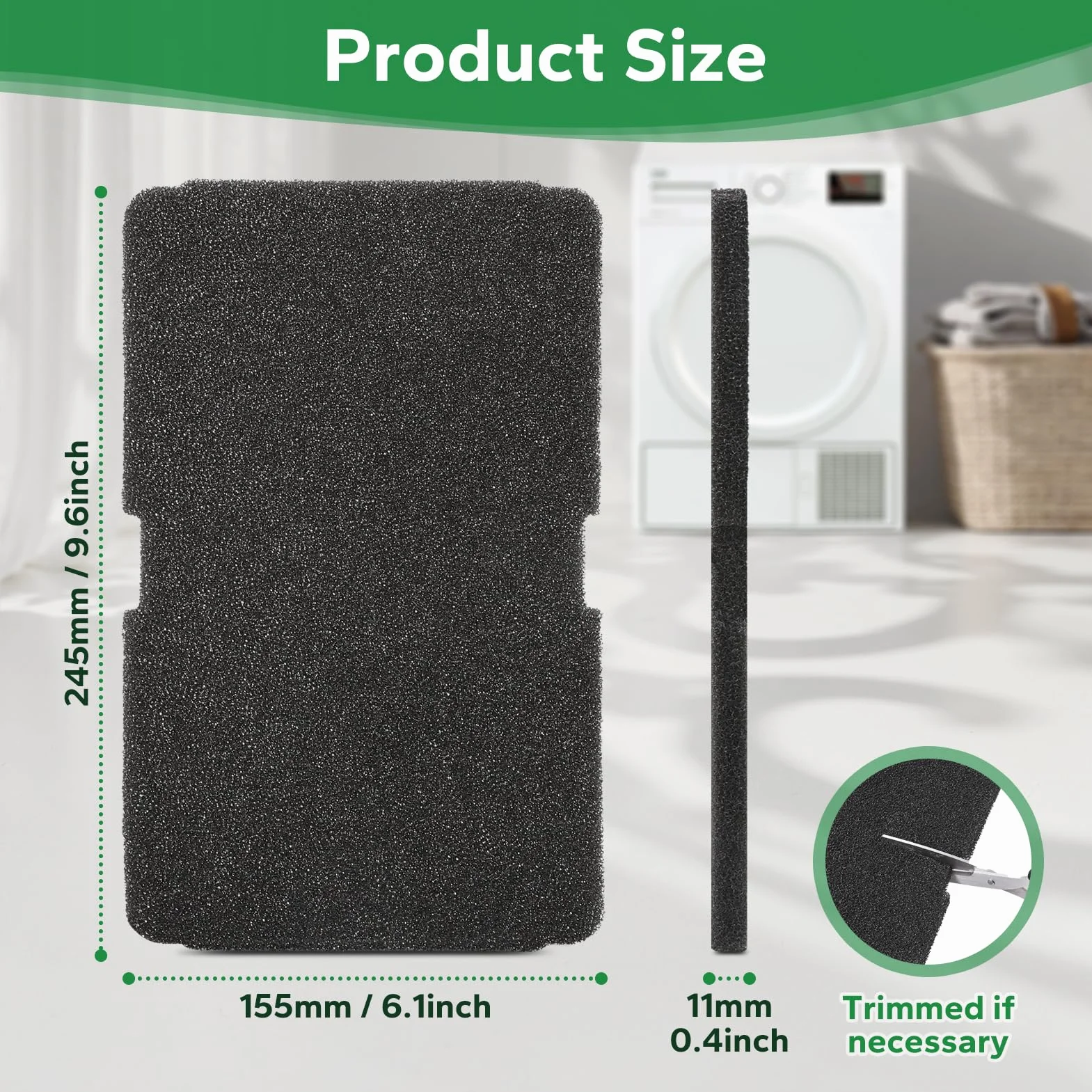Filtry do suszarki Beko 2964840100 gąbka filtra parownika 240 x 155 x 11 mm