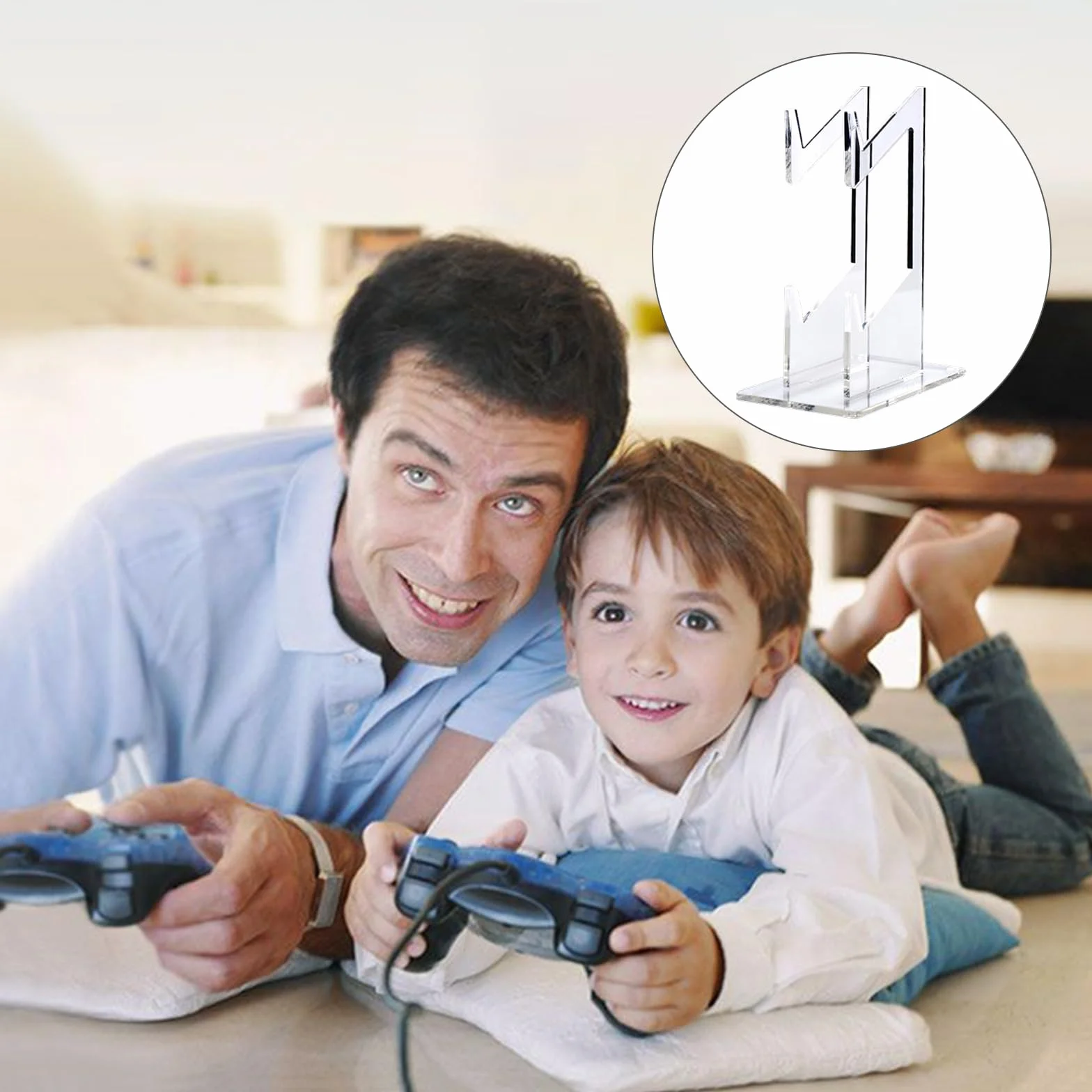 Sophisticate Akrylowy uniwersalny stojak na słuchawki i kontroler 2 w 1 do PS4/PS5/Xbox/Xbox 360 - akcesoria do gier o tematyce kosmicznej