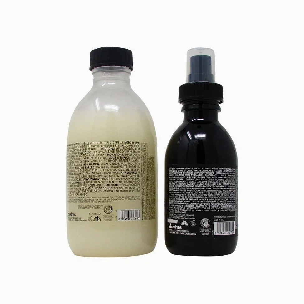 Pakiet - 2 elementy: Szampon Davines Essential Haircare OI - Absolutnie Upiększający Szampon, 280 ml i Davines OI/ALL IN ONE MILK