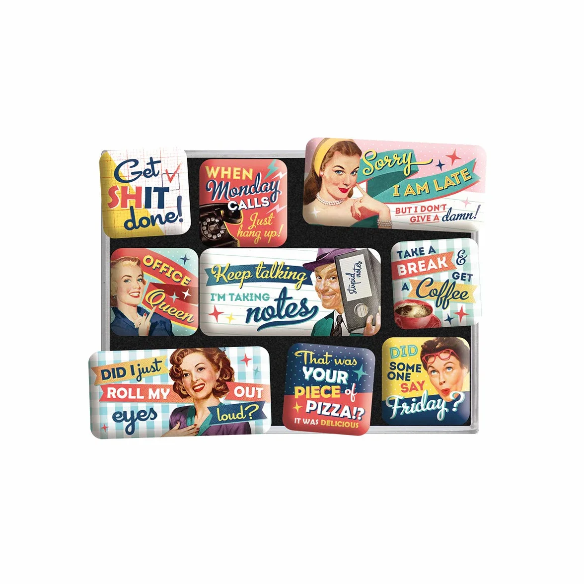 Nostalgic-Art Retro magnesy na lodówkę 9 sztuk zestaw styl vintage