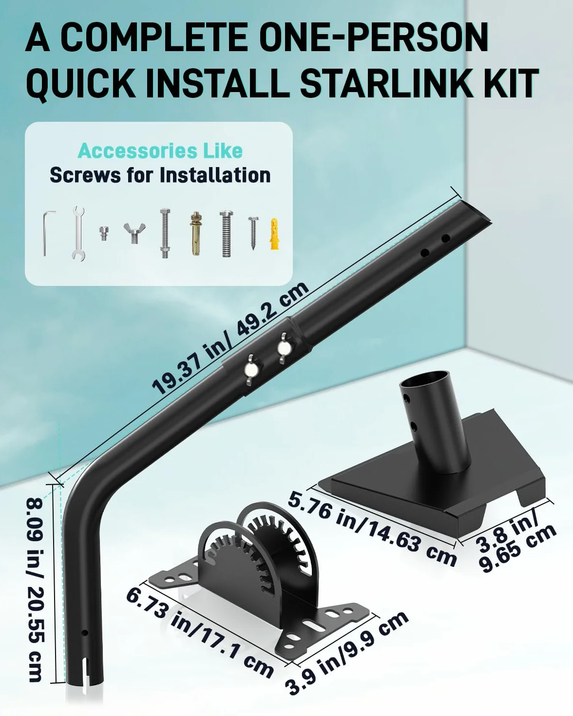 Mwin Uchwyt do Starlink Gen 3 – zestaw do montażu sufitowego z regulacją 180° z adapterem V3