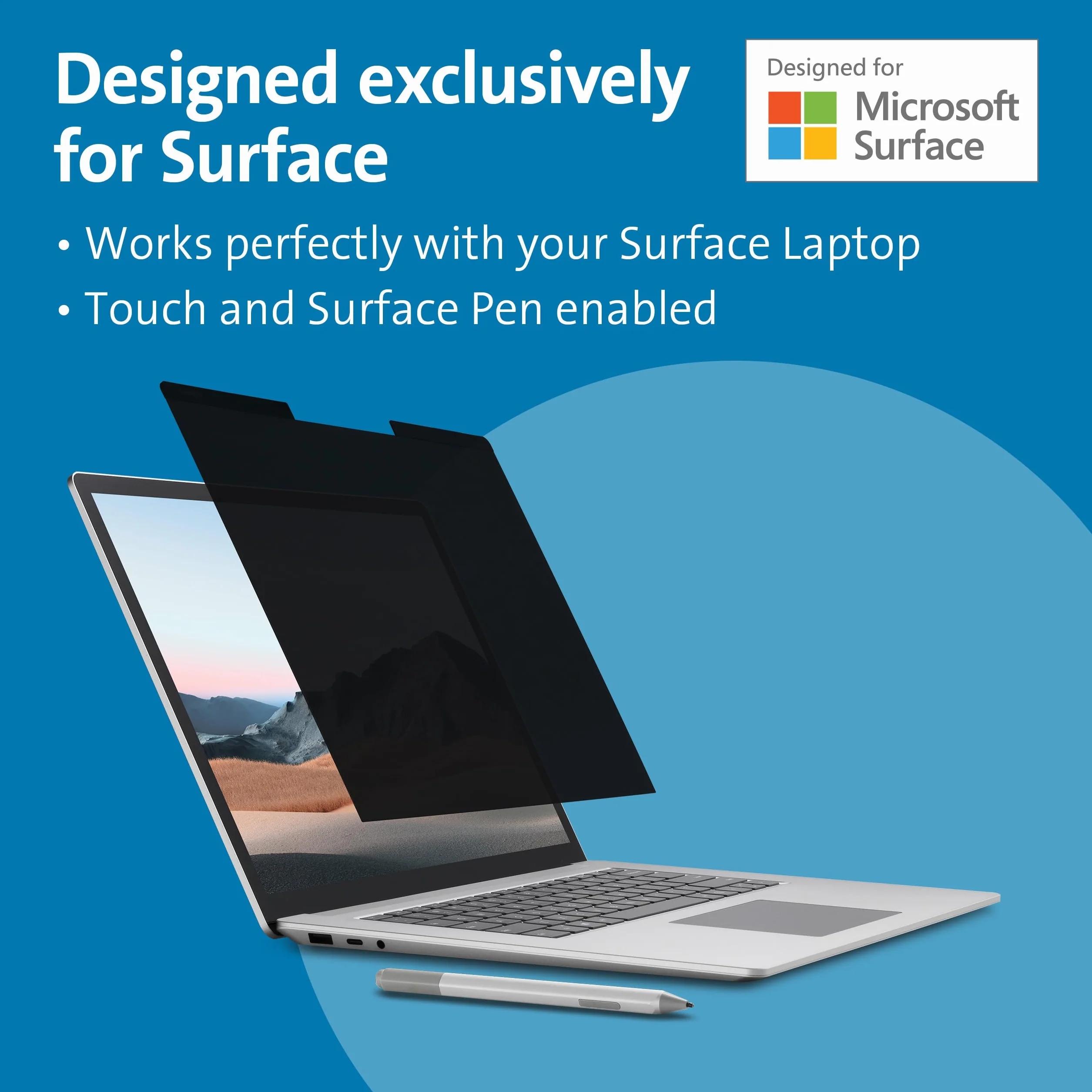 Kensington, Magnetyczny Filtr Prywatyzujący MagPro™ Elite do Surface™ 2 i 3, 13,5'', Ogranicza Kąt Widzenia i Niebieskie Światło (K50728WW)