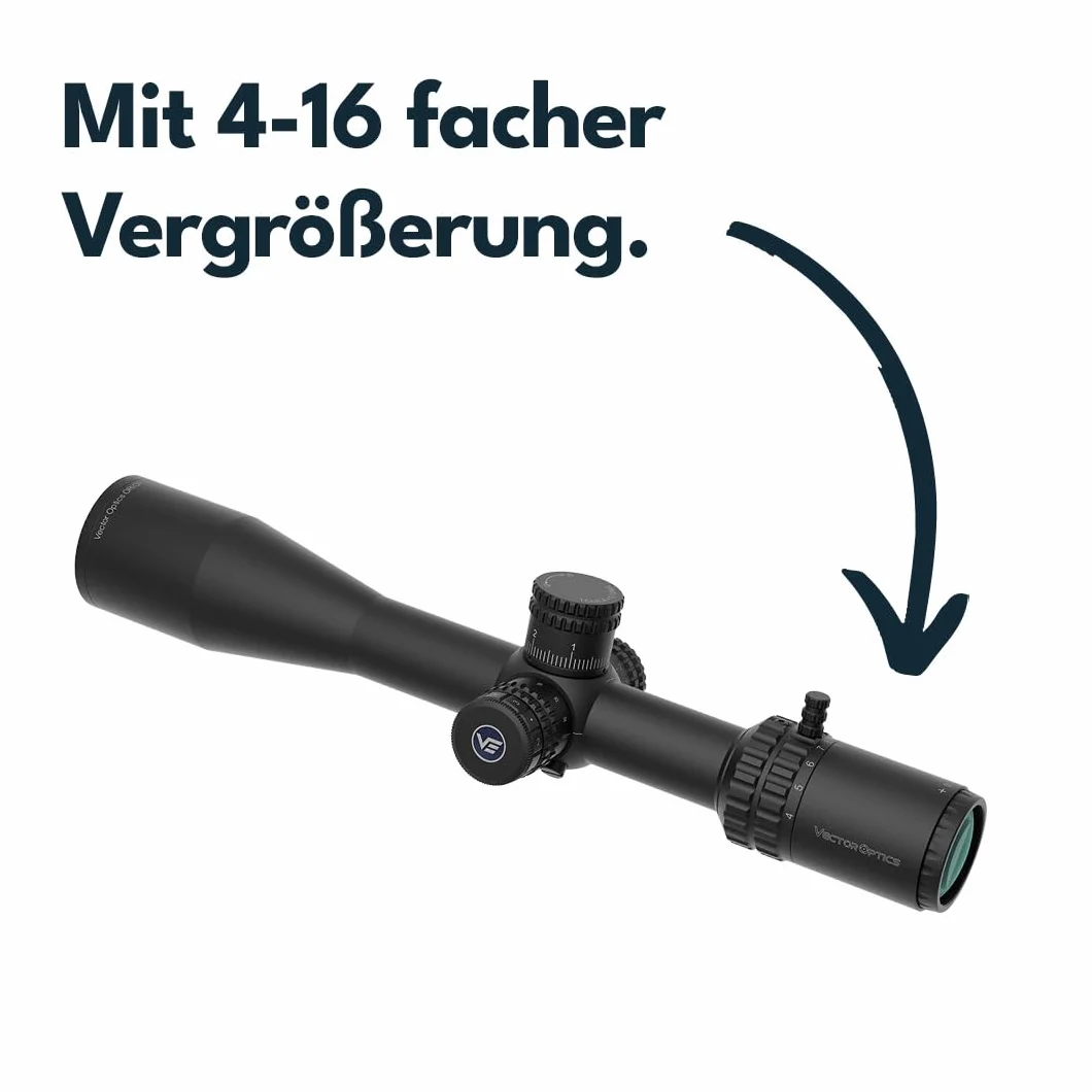 Vector Optics ORION PRO MAX 4-16x44 pierwsza płaszczyzna ogniskowa 30 mm VOR-4 MIL podświetlane szkło wytrawione siatka boczna ostrość zero stop luneta z uchwytami tkackimi/picatinny, osłona