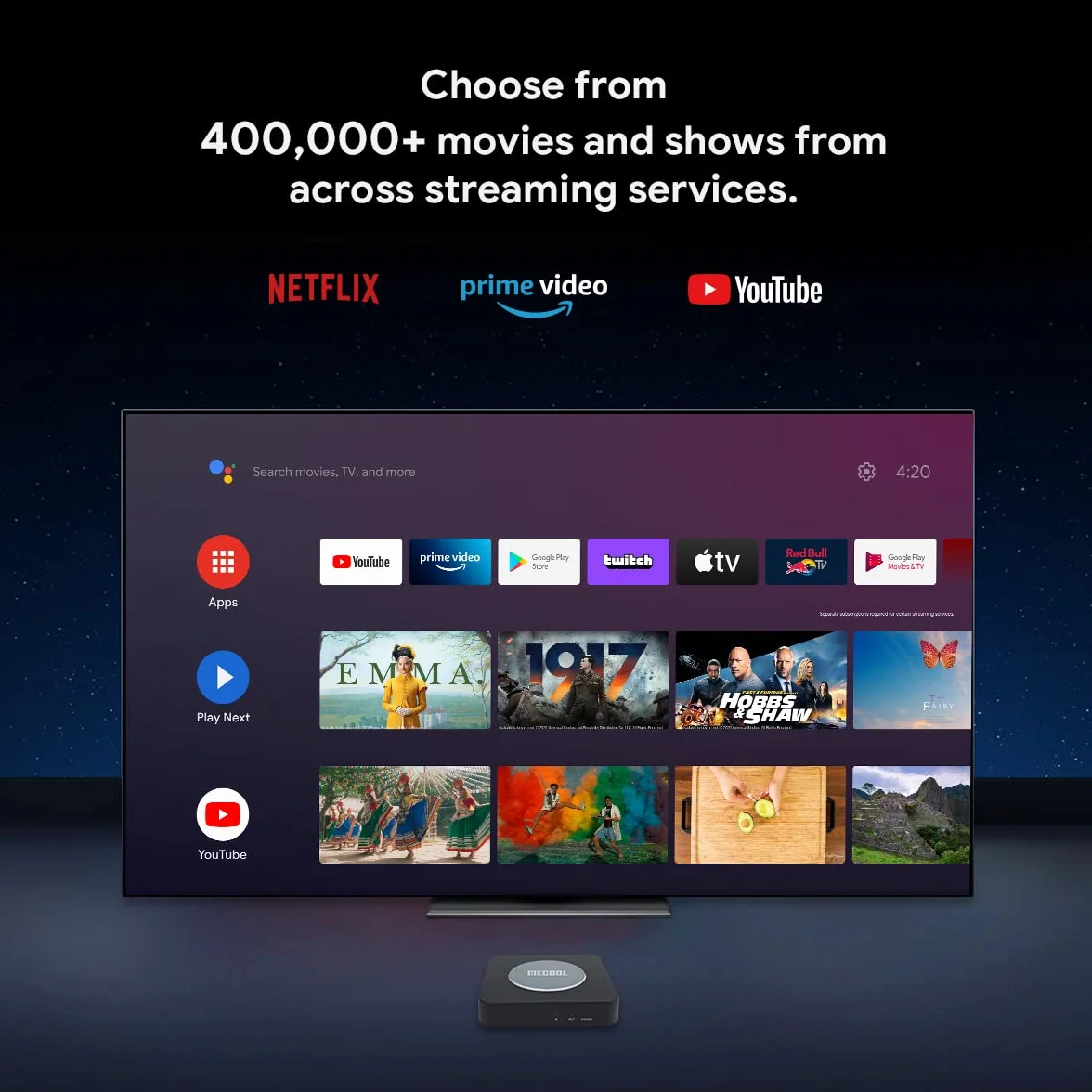 ZUMKUNM MECOOL KM2 Plus Android 11 Netflix and Goolge certyfikowany odtwarzacz multimedialny 2G RAM 16G ROM Prime Video 4K Supporting