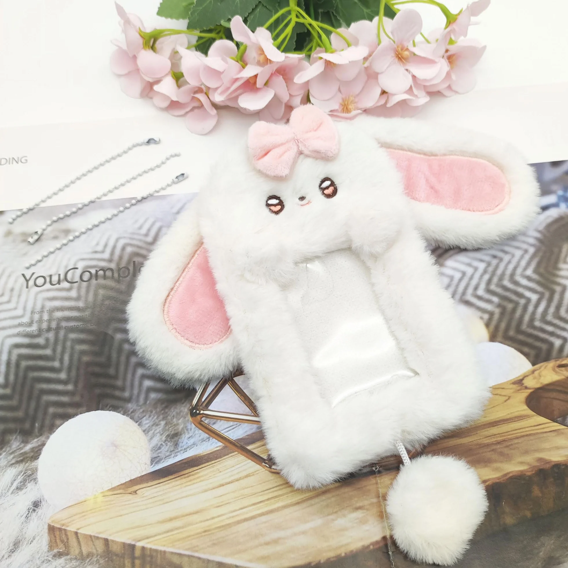 Kpop pluszowy uchwyt na karty fotograficzne, z motywem kreskówki, etui na dowód osobisty, etui ochronne na dowód osobisty, etui na karty, zdjęcia idola, legitymację studencką, szer.:, m