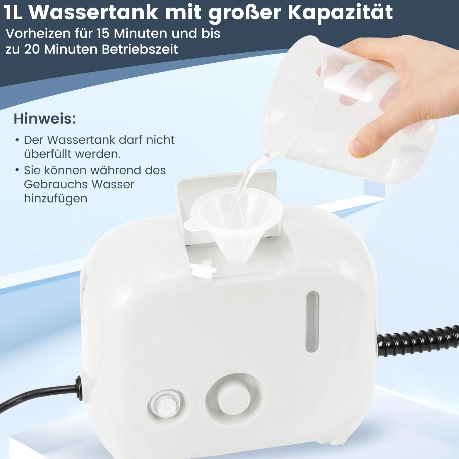 COSTWAY odkurzacz parowy 1500W 3 bar ręczny 10 akcesoriów Biały