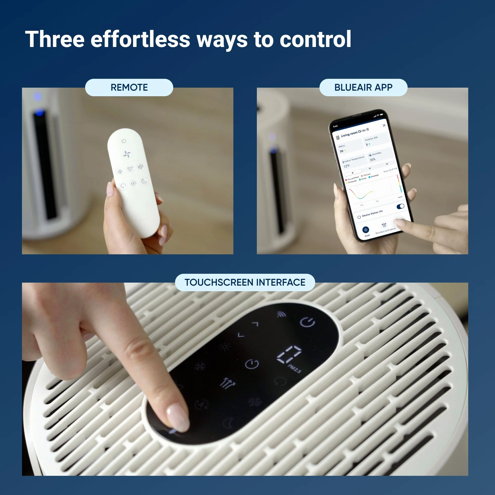 BLUEAIR ComfortPure T10i 3-w-1 chłodzi ogrzewa oczyszcza HEPASilent 78 m²