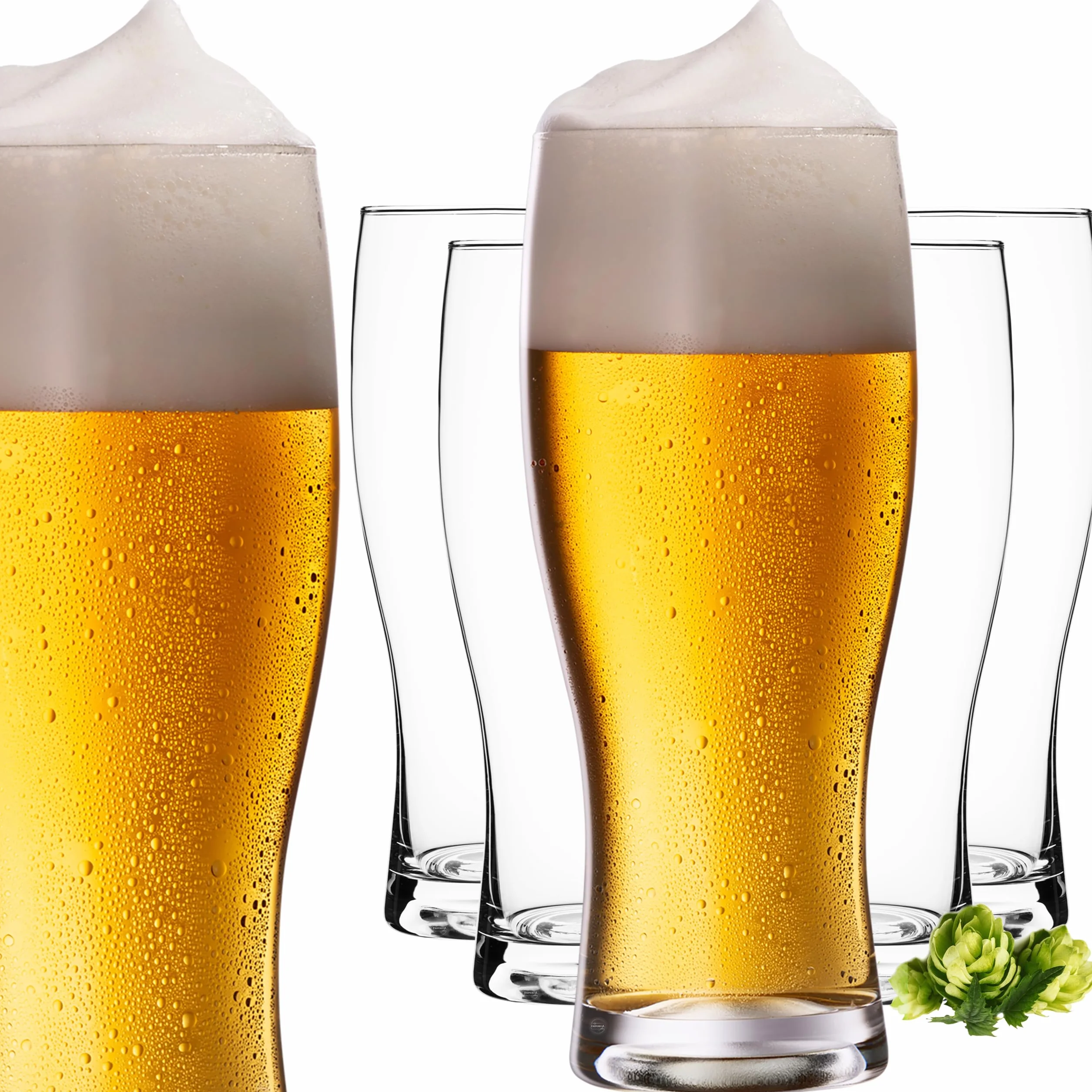 PLATINUX Szklanki do piwa 500 ml (maks. 640 ml) ze szkła zestaw 6-częściowy kufel do piwa pszenicznego wysoki kieliszek do piwa 0,5 l