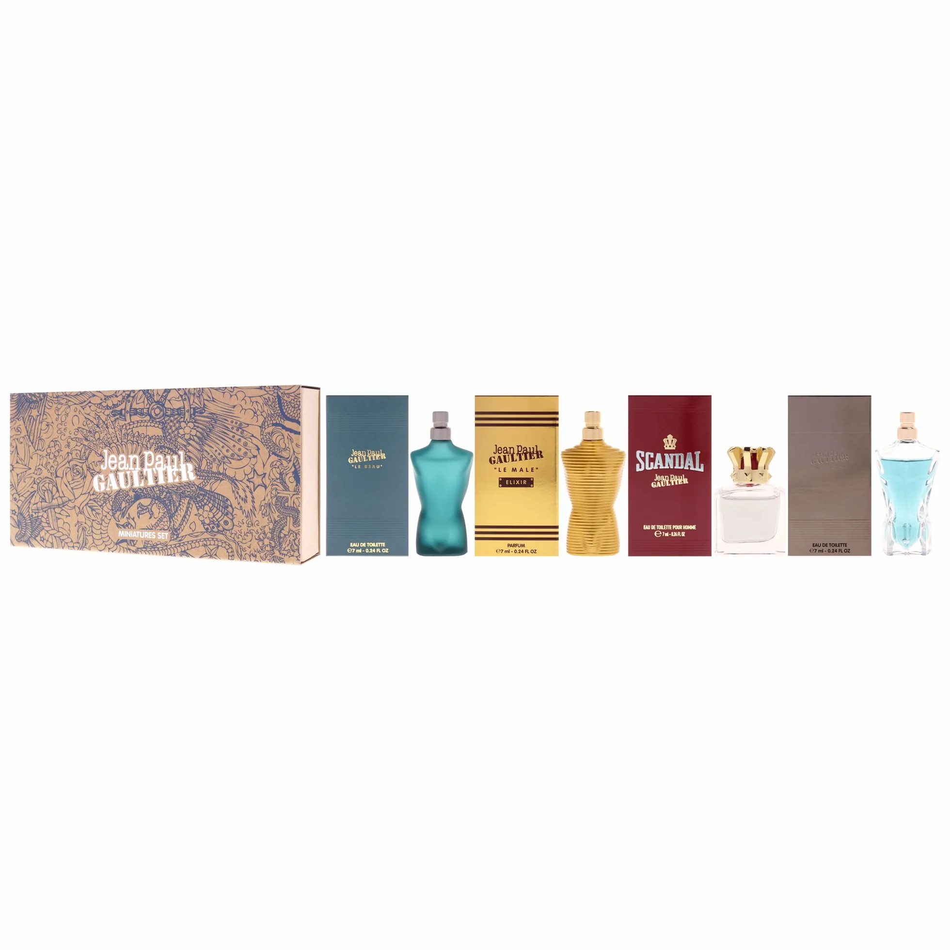 Jean Paul Gaultier - 4-częściowe pudełko upominkowe - Le Male, Scandal, Le Male Elixir, Le Beau Eau de Parfum Sprays 6,8 g każda