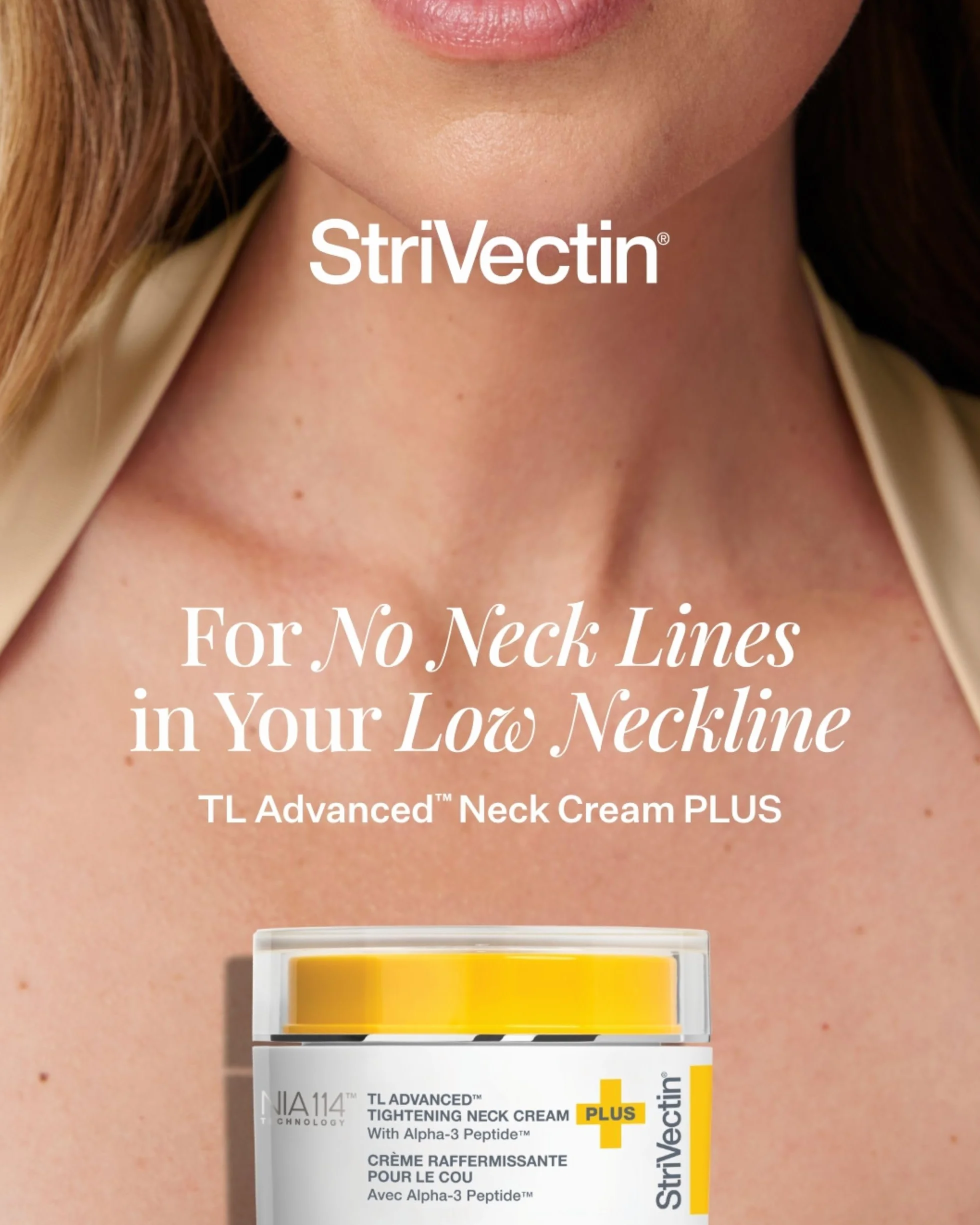 StriVectin Ujędrniający i lift Creme Plus z peptydami alfa-3 do szyi i dekoltu, wygładza zmarszczki i drobne linie, zapewnia miękką, gładką skórę