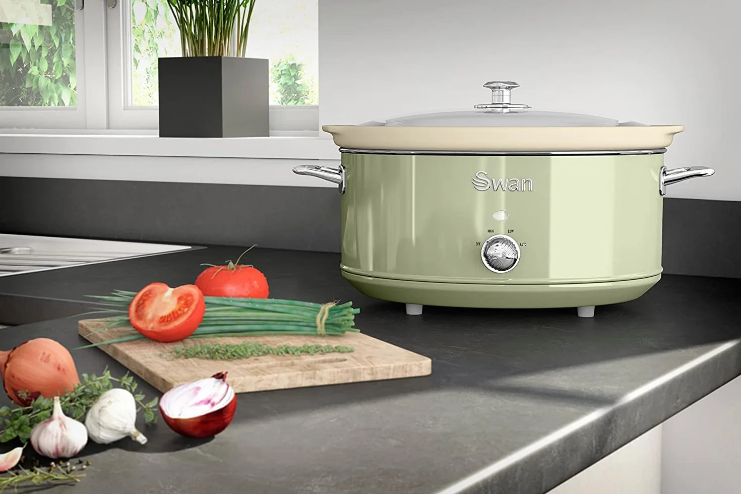 Swan Retro SF17031GNEU Wolna kuchenka 6,5 litra 320W Zielony