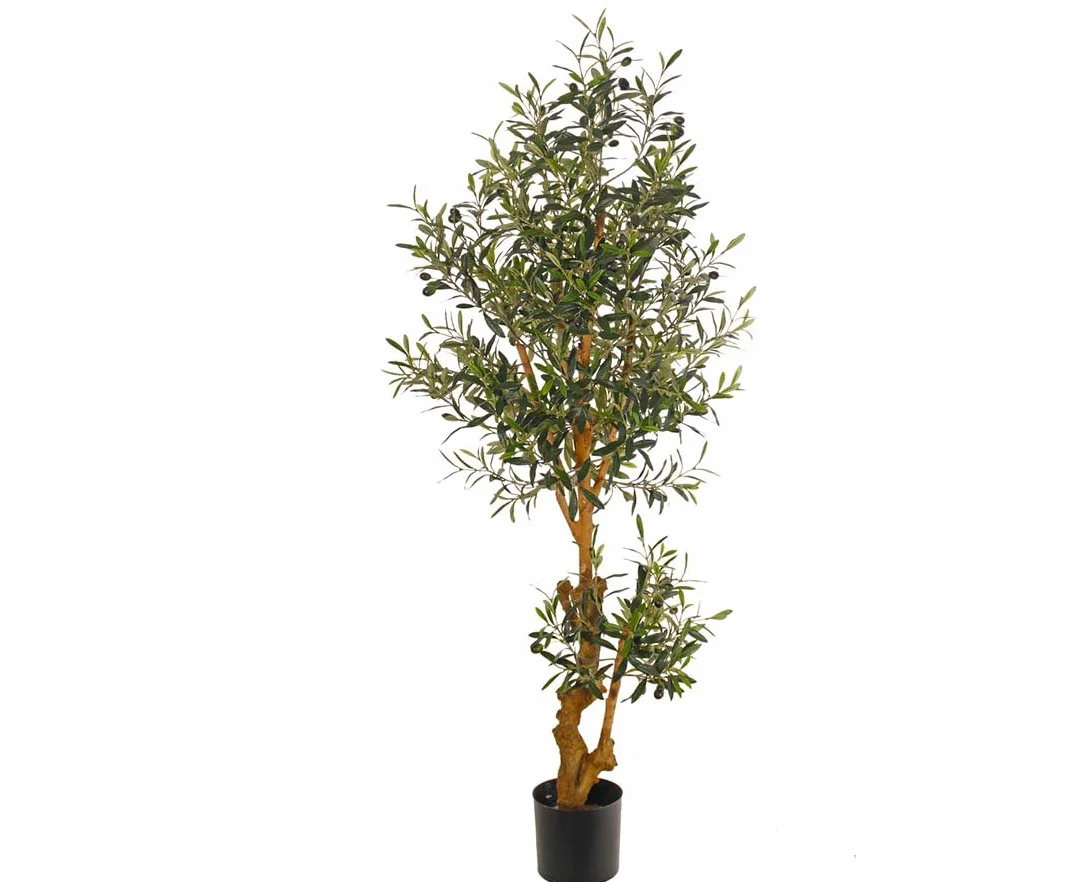 Sztuczne drzewo oliwne 150 cm w doniczce z 1872 listkami tekstylnymi 42 oliwki