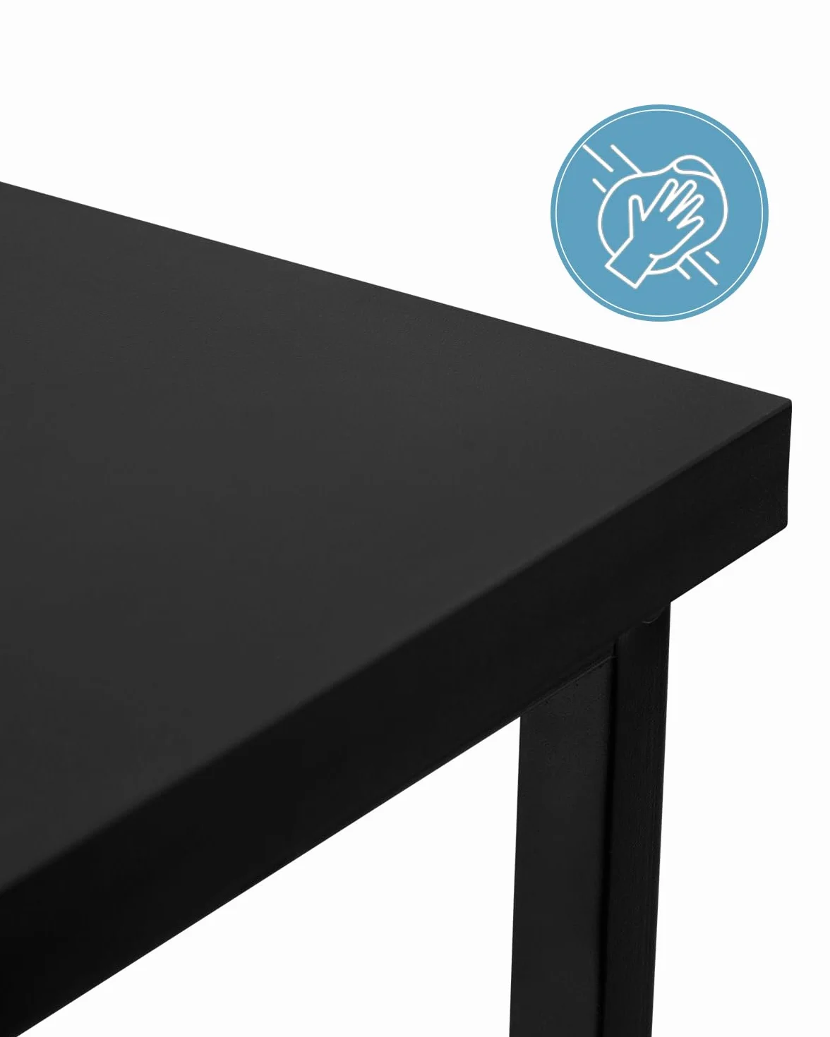 WOLTU BT25sz Stolik Barowy Bistro 120x50x105 cm Czarny Metalowy Stelaż MDF 2 Półki