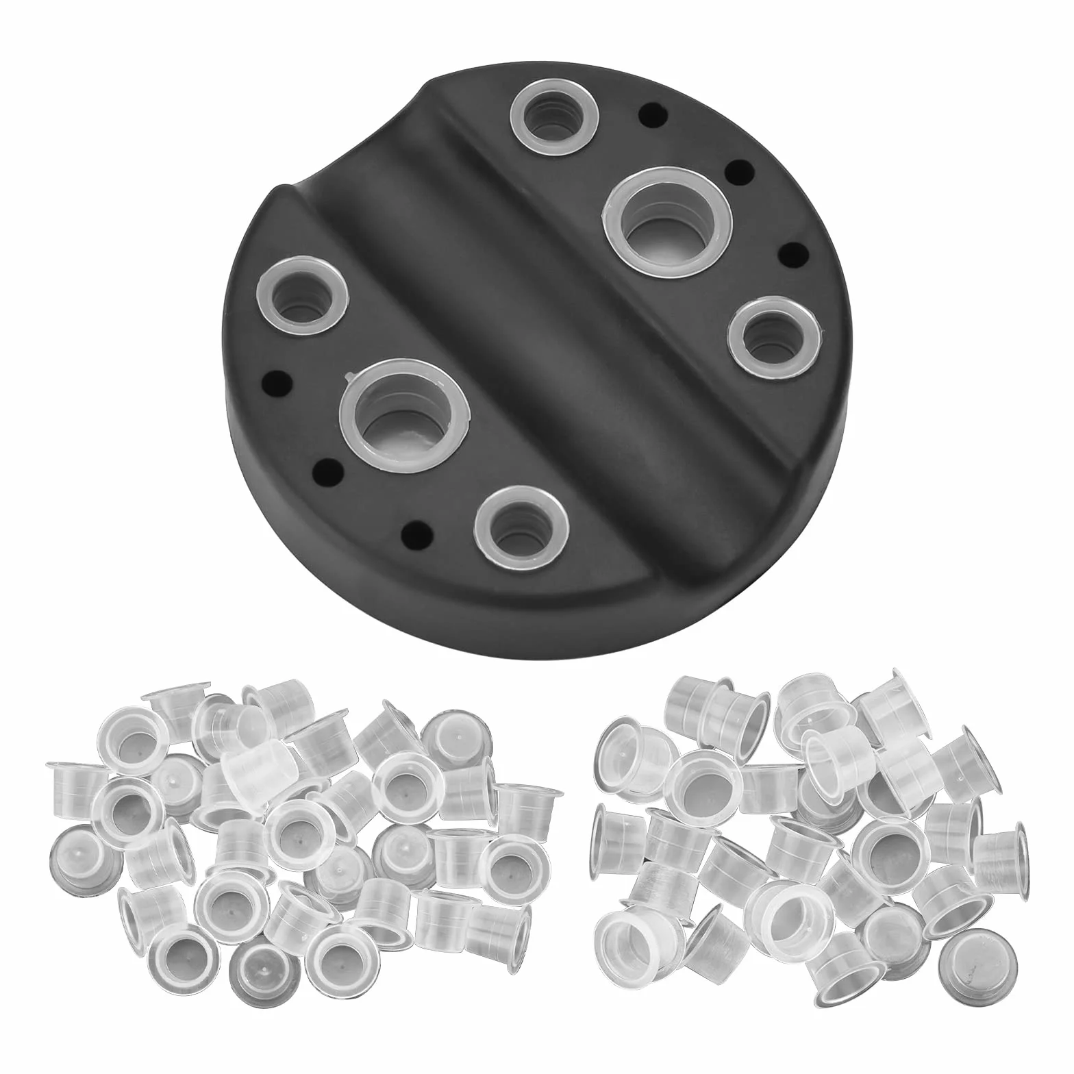 ATOMUS Black Tattoo Pen Stand Silicone Microblading Pigment Ink Cup Holder Makeup Tattoo Accessories Organiser Tattoo Tool Holder with 50pcs S M Pigment Cups