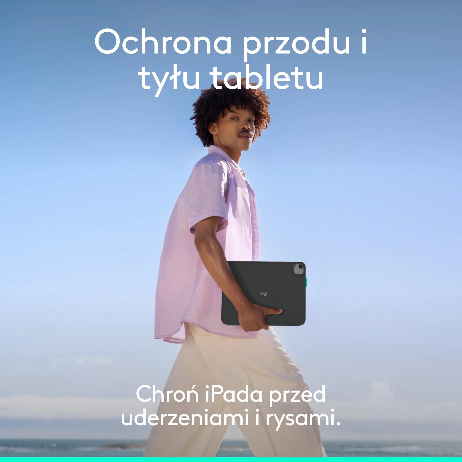 Logitech Flip Folio, etui z klawiaturą do iPada Pro 11 cali (M4 i M5) i iPada Air 11 cali (M2 i M3) (5. generacja — 2024) – chowane etui ochronne do obsługi wielu urządzeń, QWERTY US INT'L – grafitowe