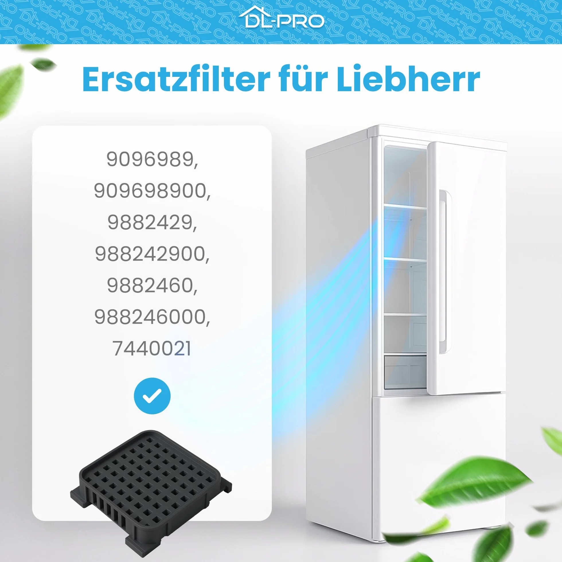 Zestaw 2 filtrów węglowych Fresh Air 48 x 44 x 10 mm do Liebherr