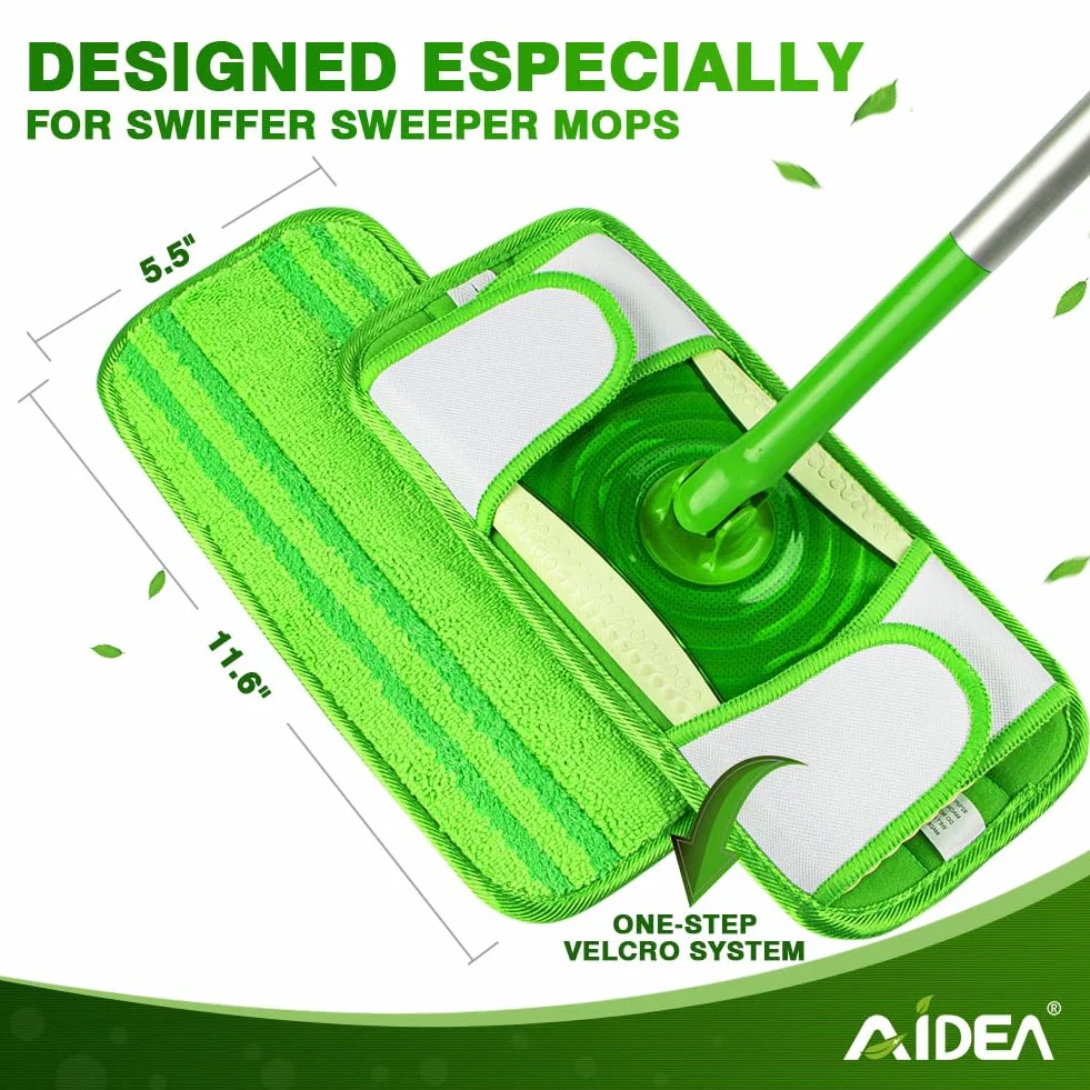 AIDEA Wkłady do mopa z mikrofibry kompatybilne z Flash Speedmop, nadające się do prania
