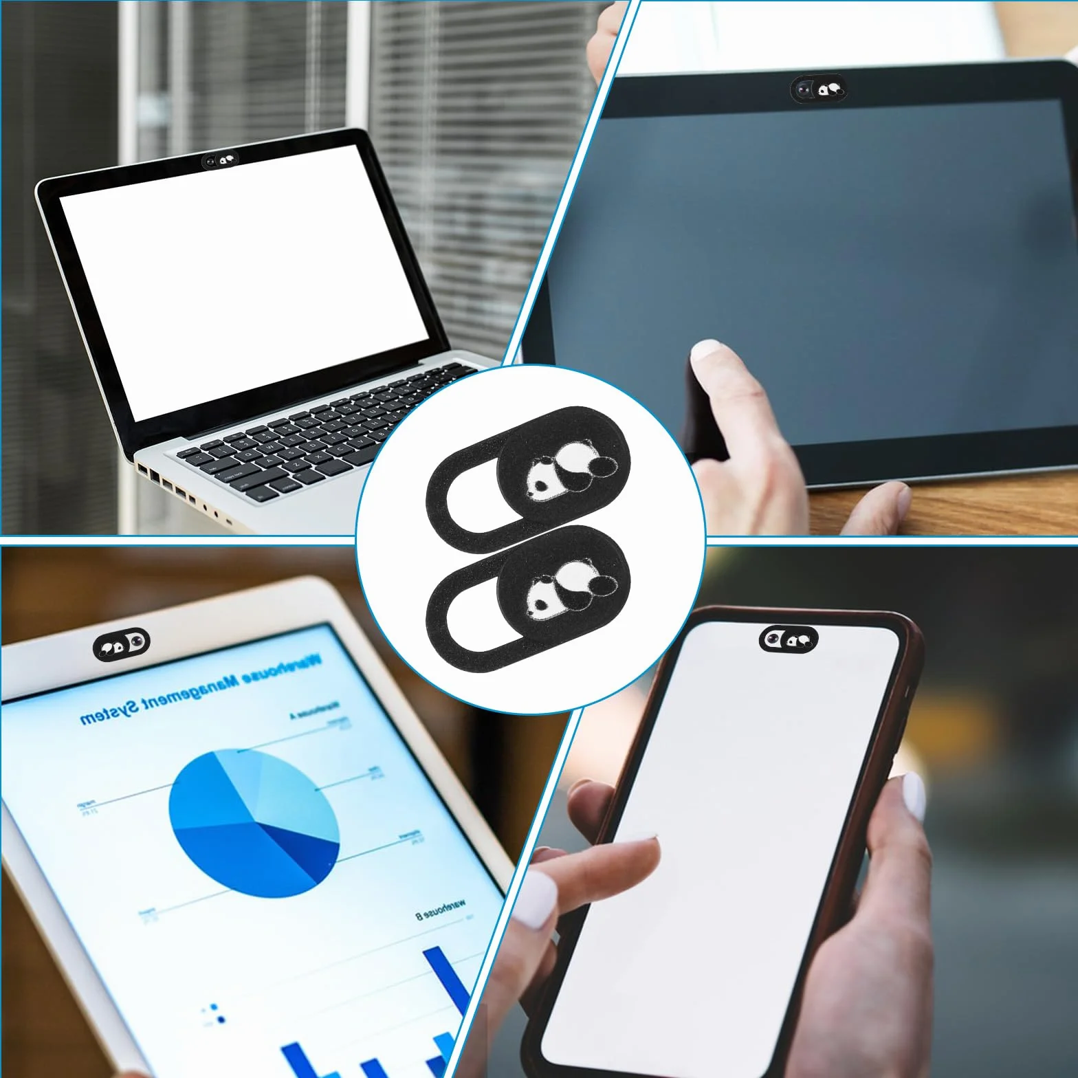 8 sztuk osłonek na kamerę internetową, 0,4 mm, ultra cienka osłona na laptopa, laptopa, komputer, ultracienka osłona do laptopa, komputera (czarna)