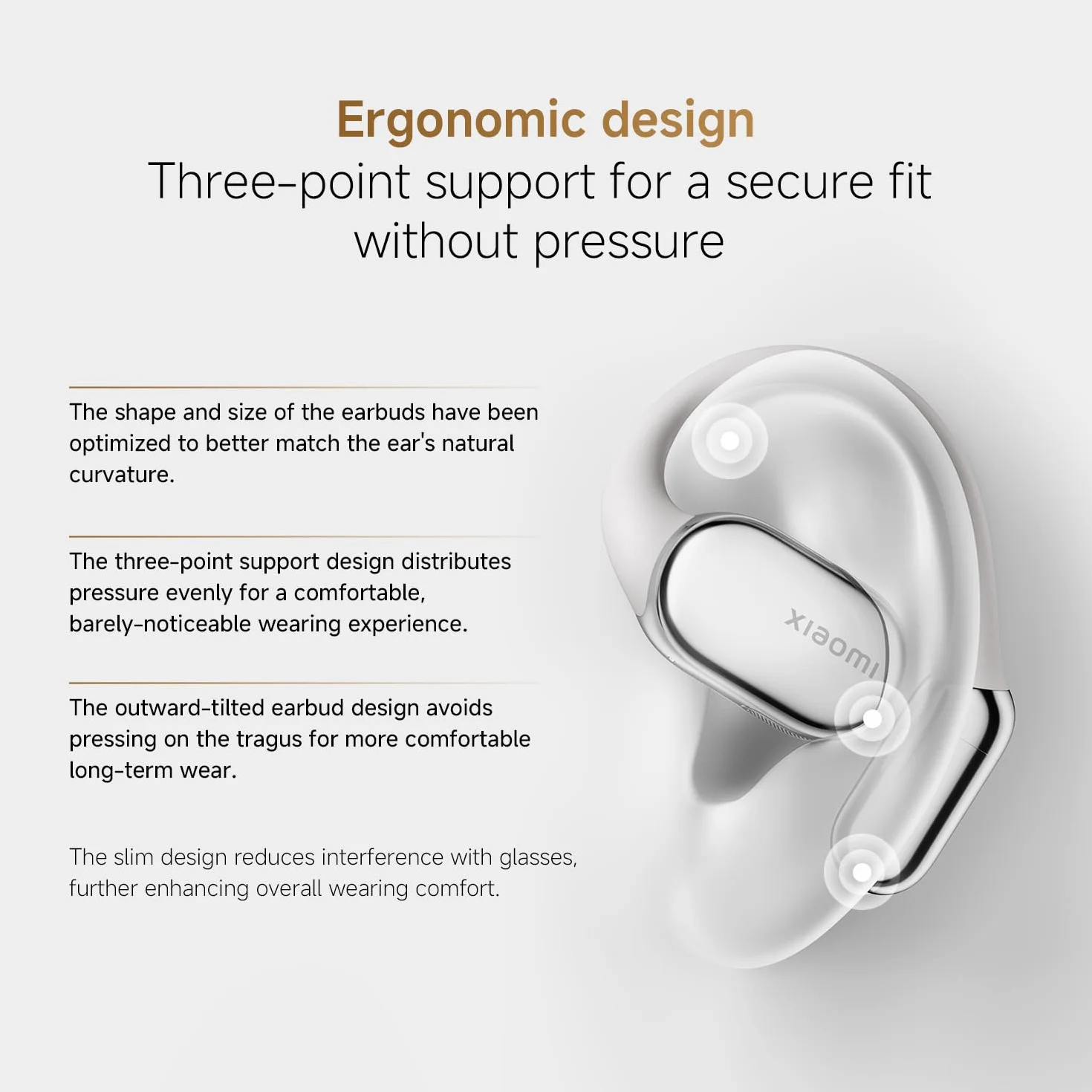 XIAOMI OpenWear Stereo Pro, słuchawki z otwartymi uszami, nauszne słuchawki Bluetooth, wygodne i stabilne noszenie, żywotność baterii 45 godzin, wodoszczelność IP54, wiele sterowników, Hi-Res Audio