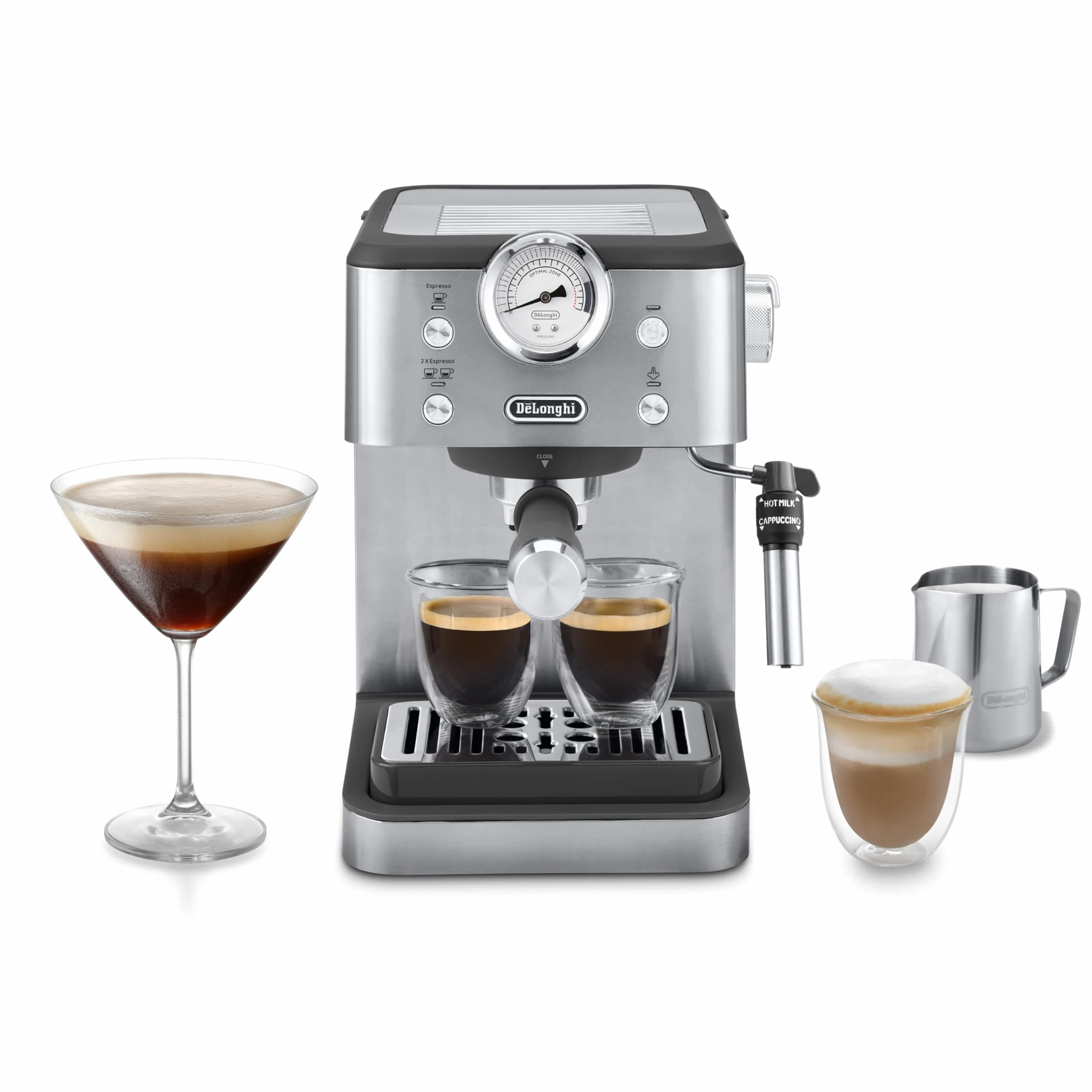 De'Longhi Linea Classic EM450.M ręczny ekspres do kawy 15 barów stal